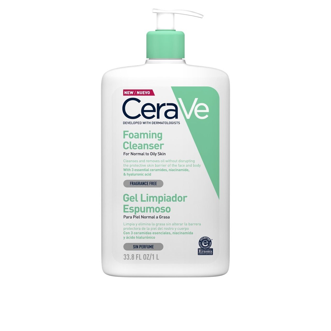 CeraVe Foaming Cleanser Normal to Oily Skin 1L (33.81fl oz)