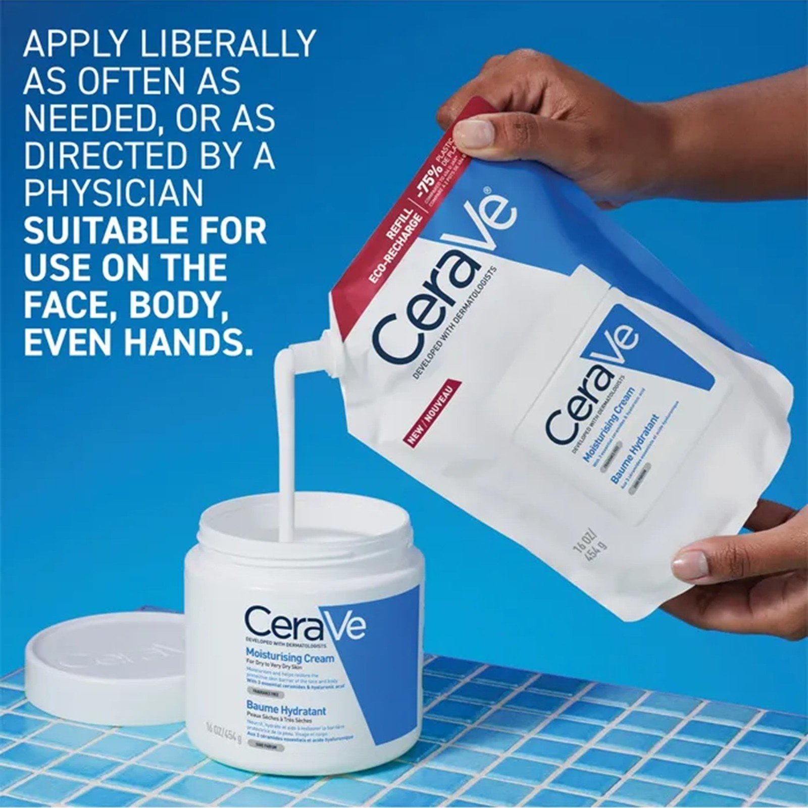 CeraVe Moisturizing Cream Dry to Very Dry Skin Eco-Refill 454g