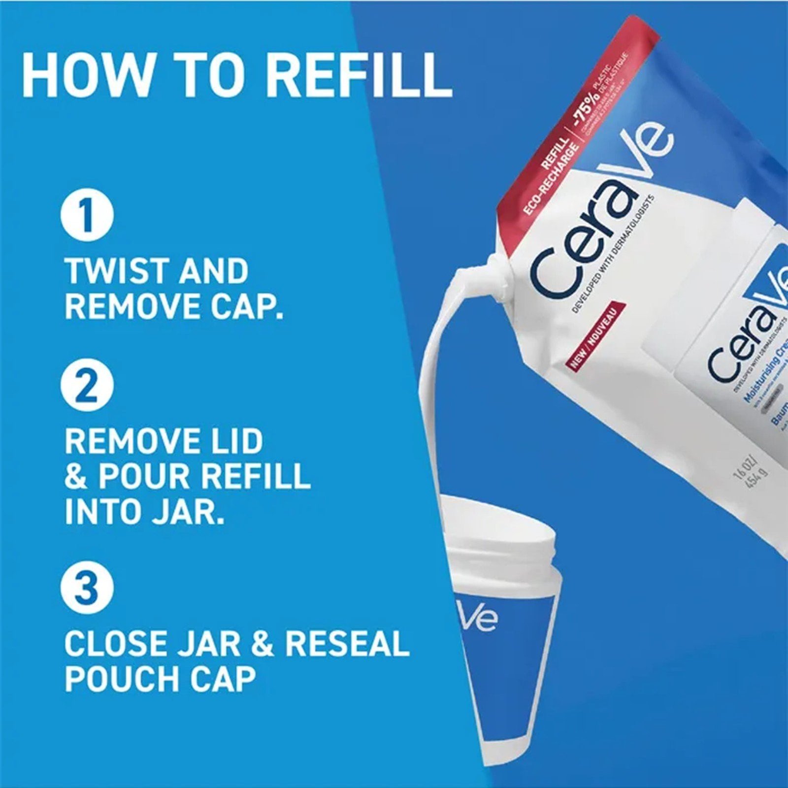 CeraVe Moisturizing Cream Dry to Very Dry Skin Eco-Refill 454g