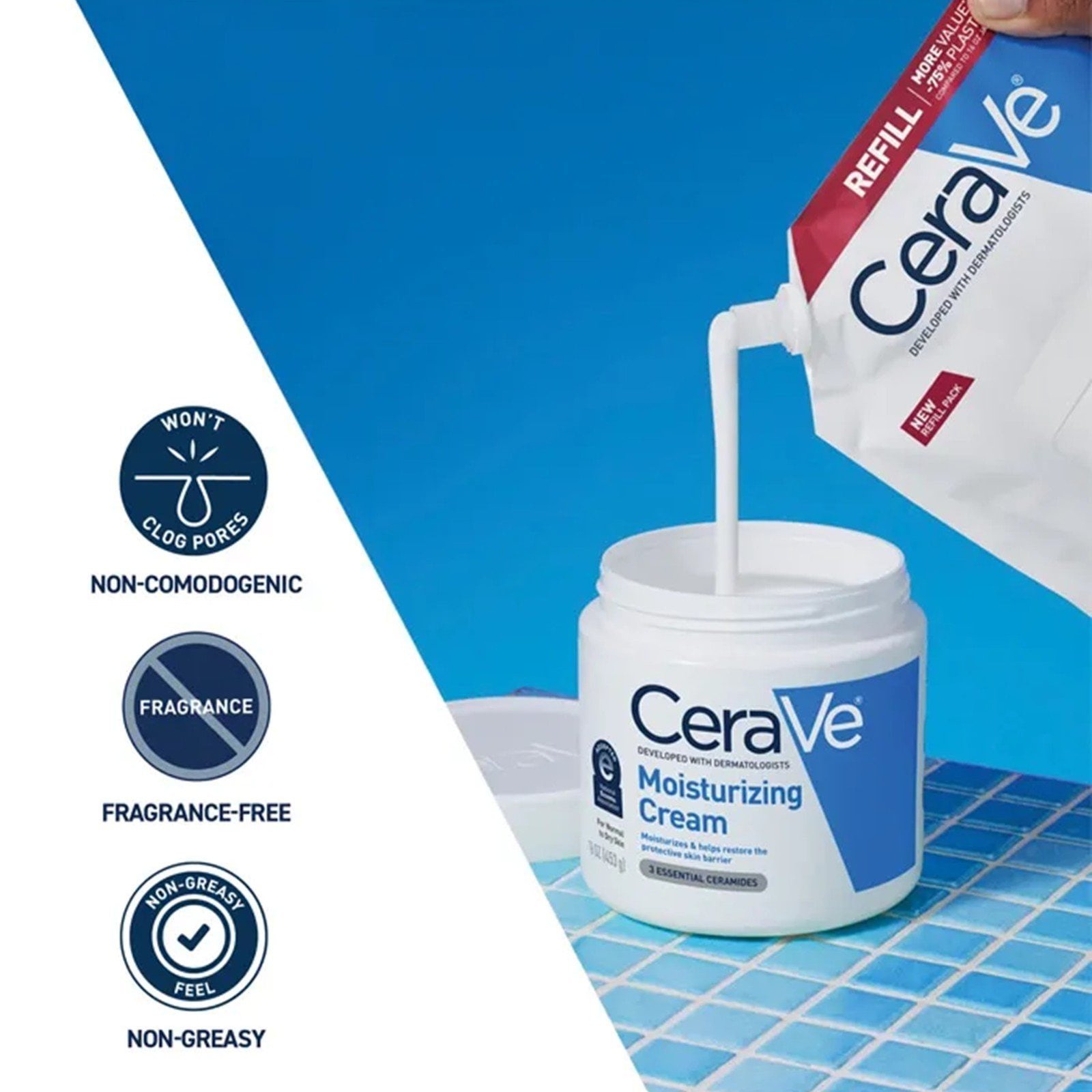 CeraVe Moisturizing Cream Dry to Very Dry Skin Eco-Refill 454g