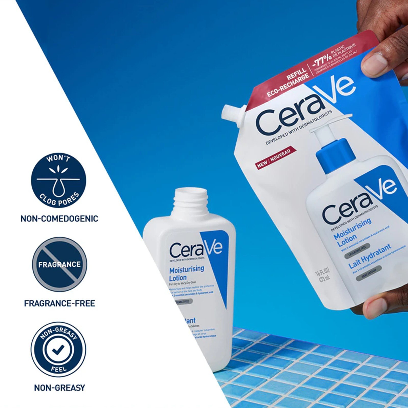 CeraVe Moisturizing Lotion Dry to Very Dry Skin Eco-Refill 473ml