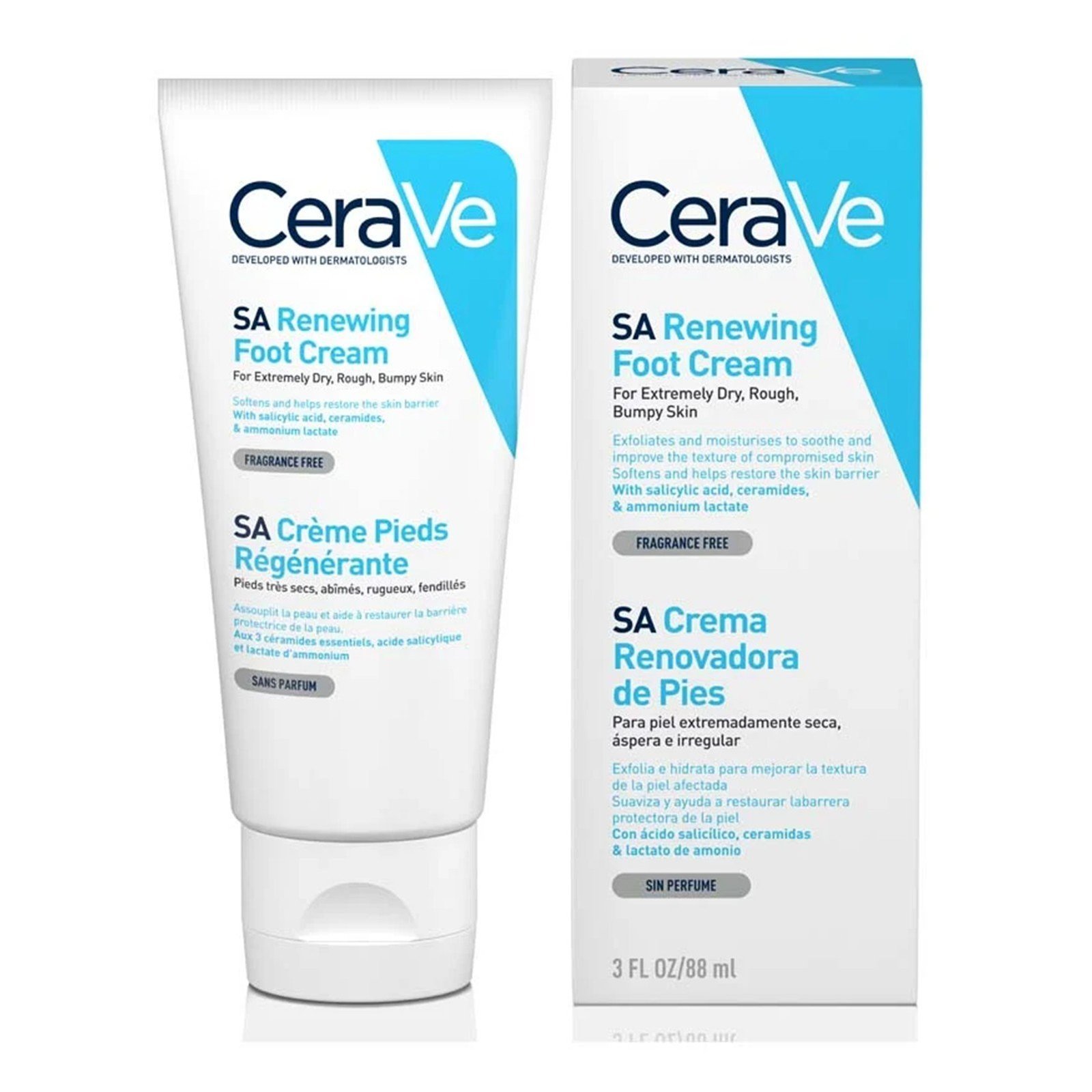 CeraVe Renewing SA Foot Cream Very Dry Cracked Skin 88ml
