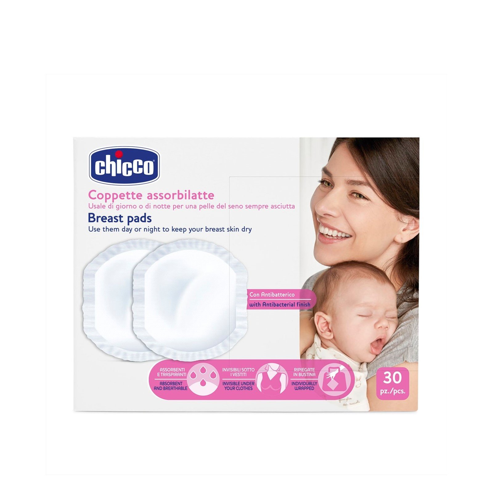 Buy Chicco Absorbent Breast Pads x30 · Jordan