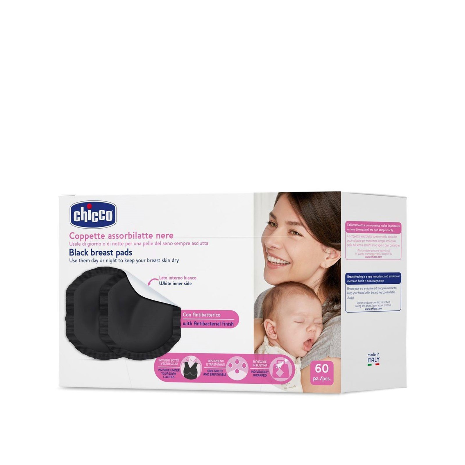 Chicco Absorbent Black Breast Pads x60