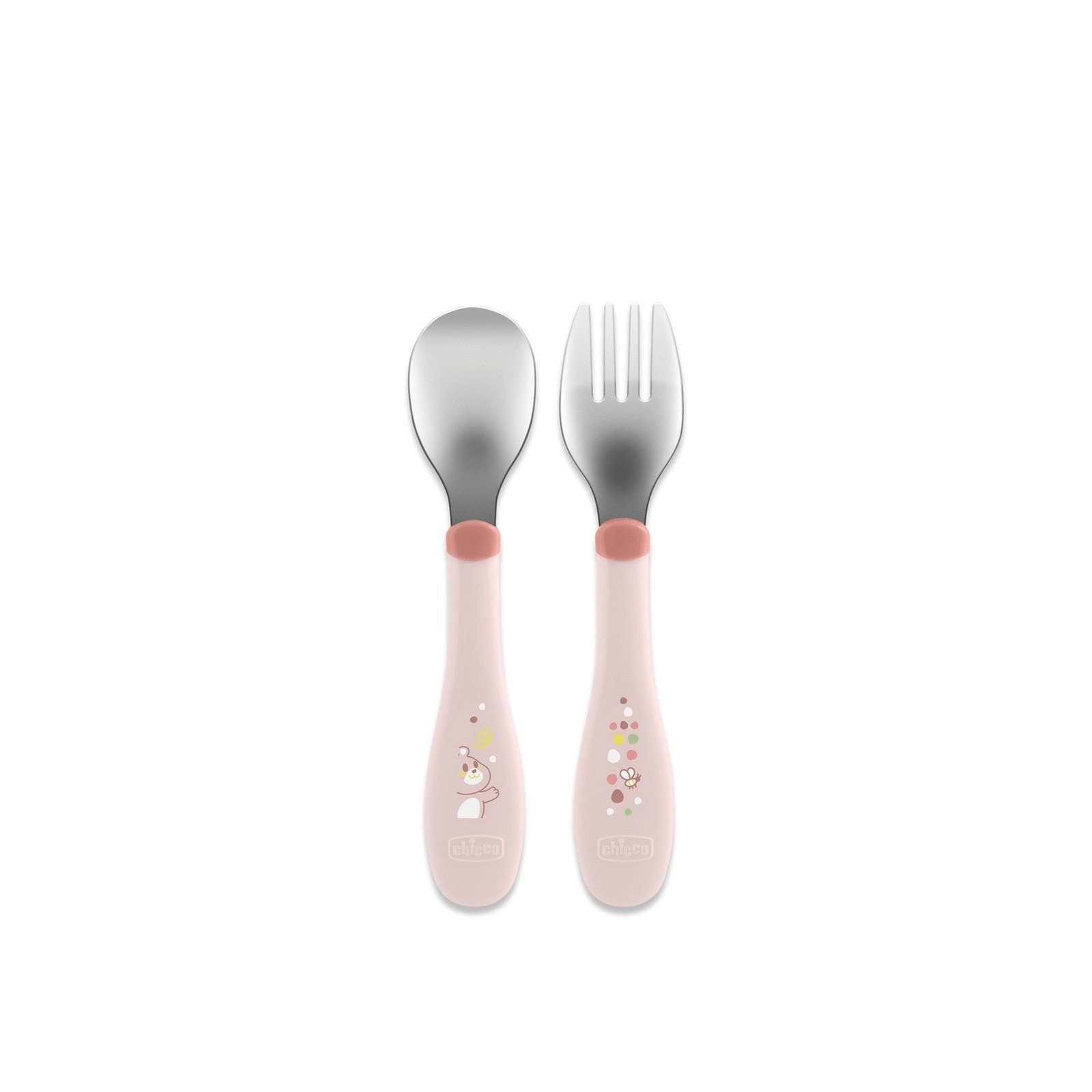 Chicco Metal Cutlery 18m+ Pink