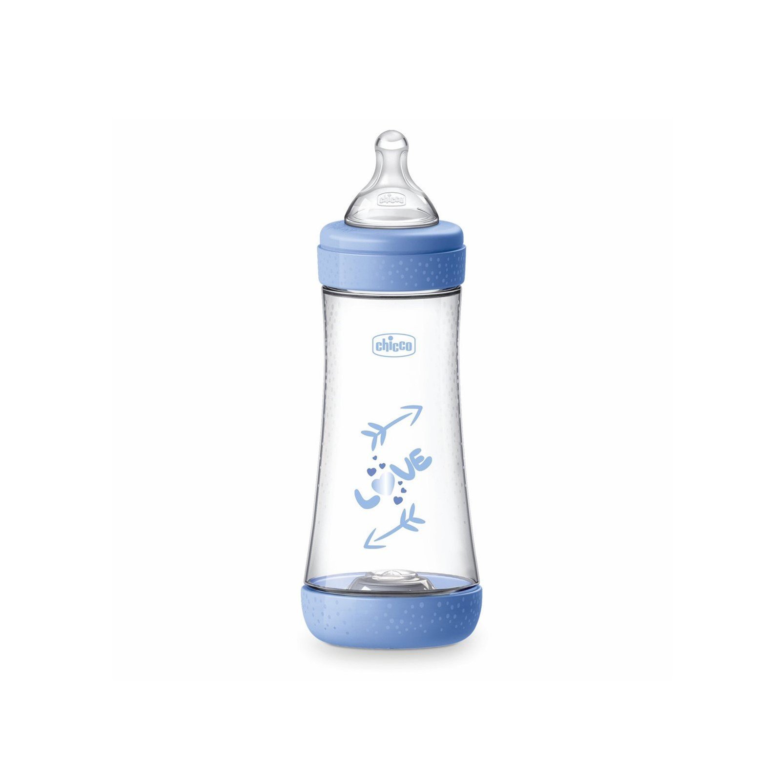 Chicco Perfect 5 Intui-Flow System Baby BPA-Free Plastic Bottle Fast Flow 4m+ Blue 300ml (10floz)