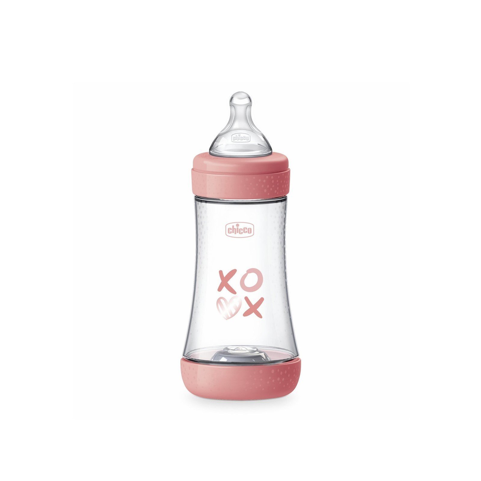 Chicco Perfect 5 Intui-Flow System Baby BPA-Free Plastic Bottle Medium Flow 2m+ Pink 240ml