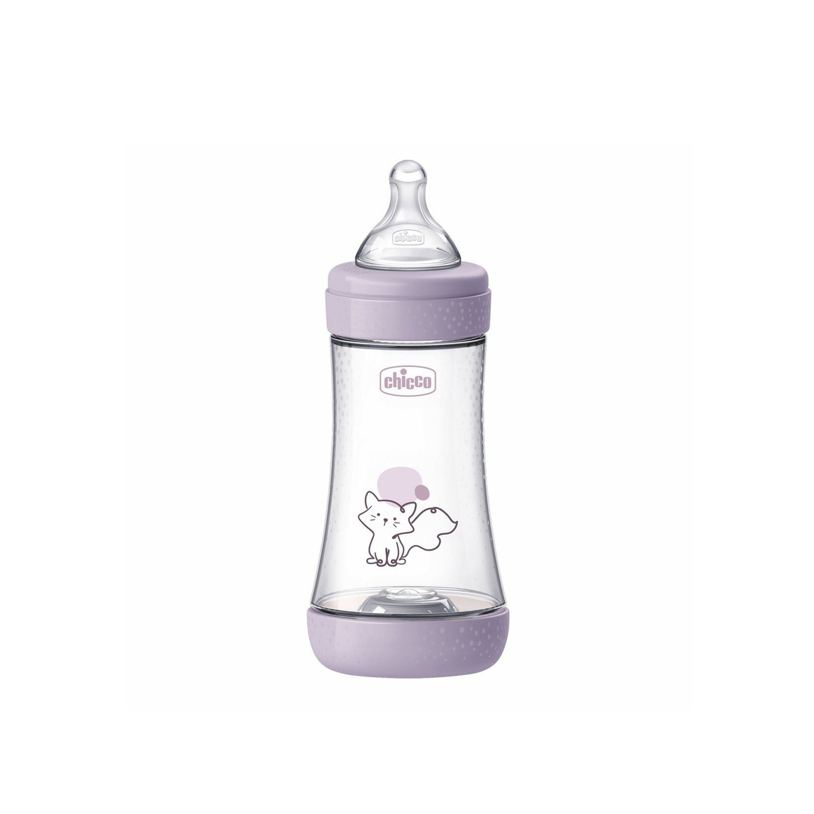 Chicco Perfect 5 Intui-Flow System زجاجة رضاعة بلاستيكية للأطفال خالية من BPA تدفق متوسط ‏‎2m+‎‏ Violet ‏240ml