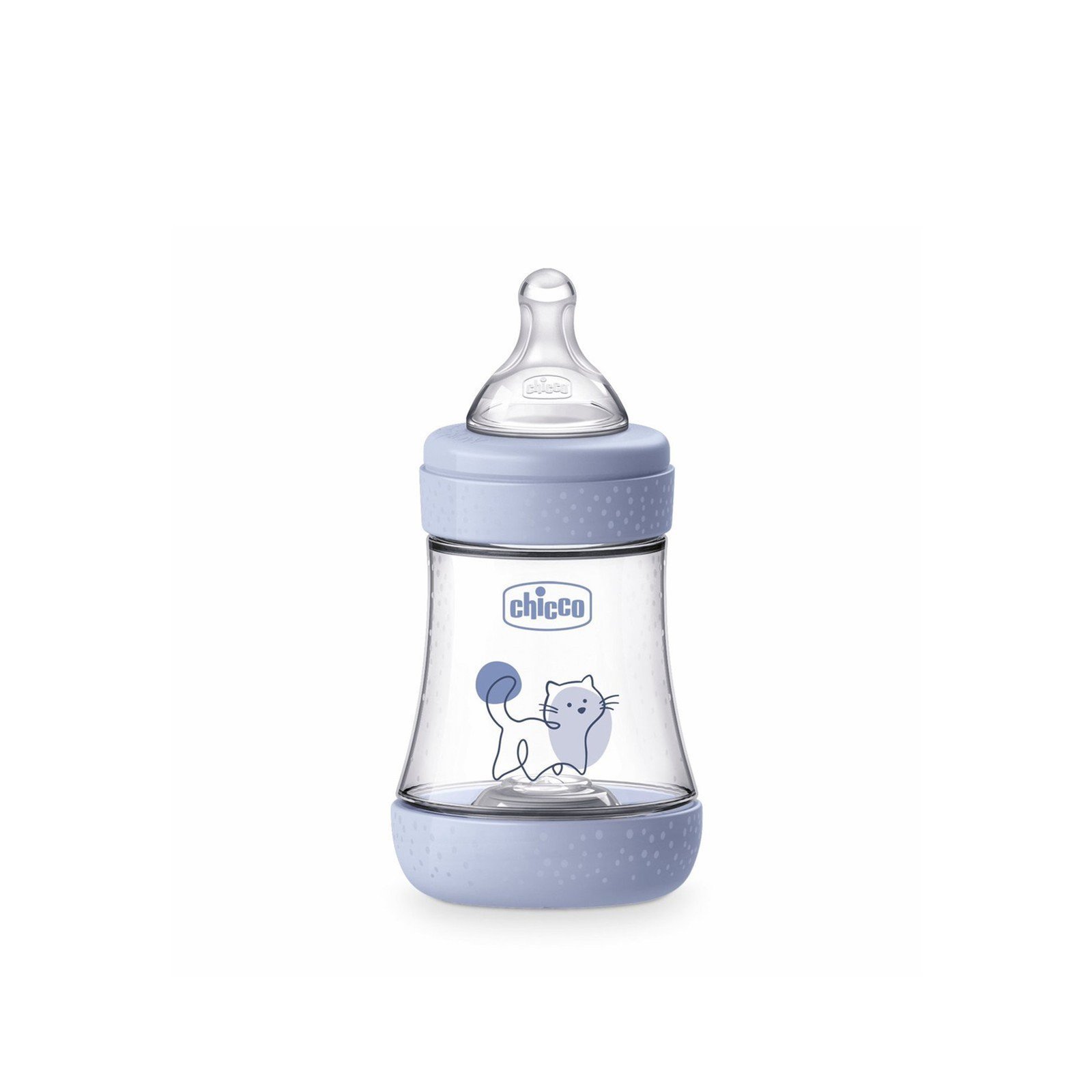 Chicco Perfect 5 Intui-Flow System Baby BPA-Free Plastic Bottle Slow Flow 0m+ Blue 150ml