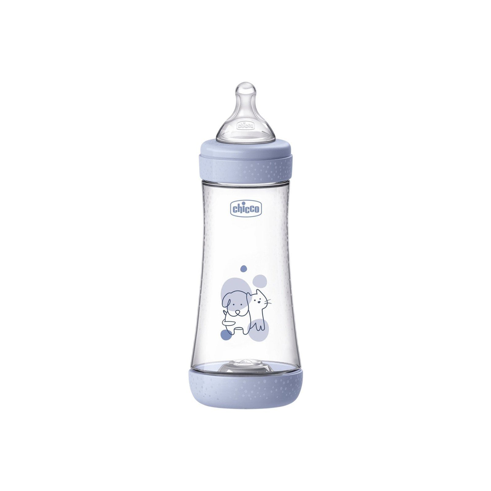 Chicco Perfect 5 Intui-Flow System Baby BPA-Free Plastic Bottle Fast Flow 4m+ Blue 300ml