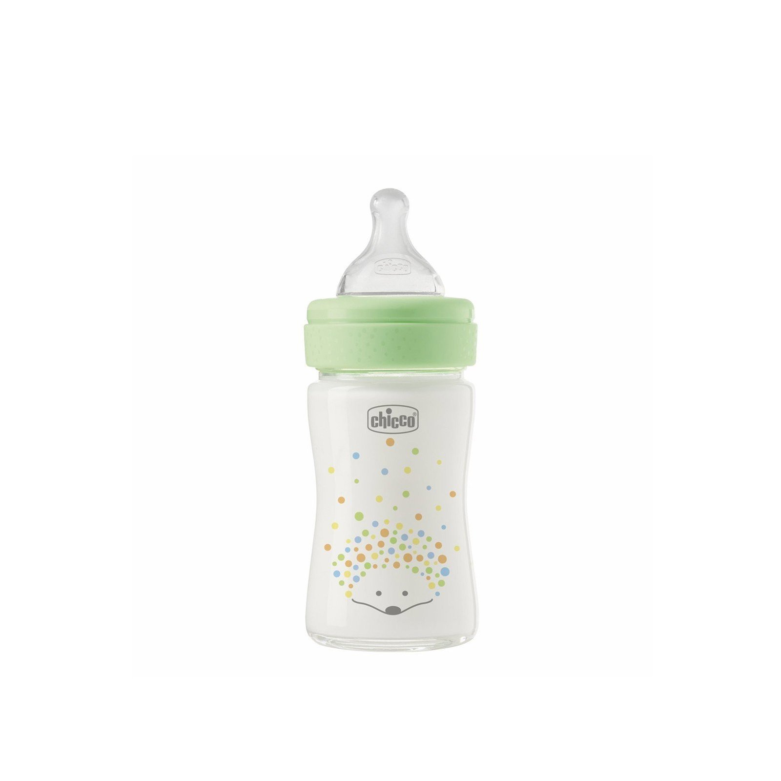 Chicco Perfect Easy Slow Flow Glass Bottle 0m+ Green 150ml