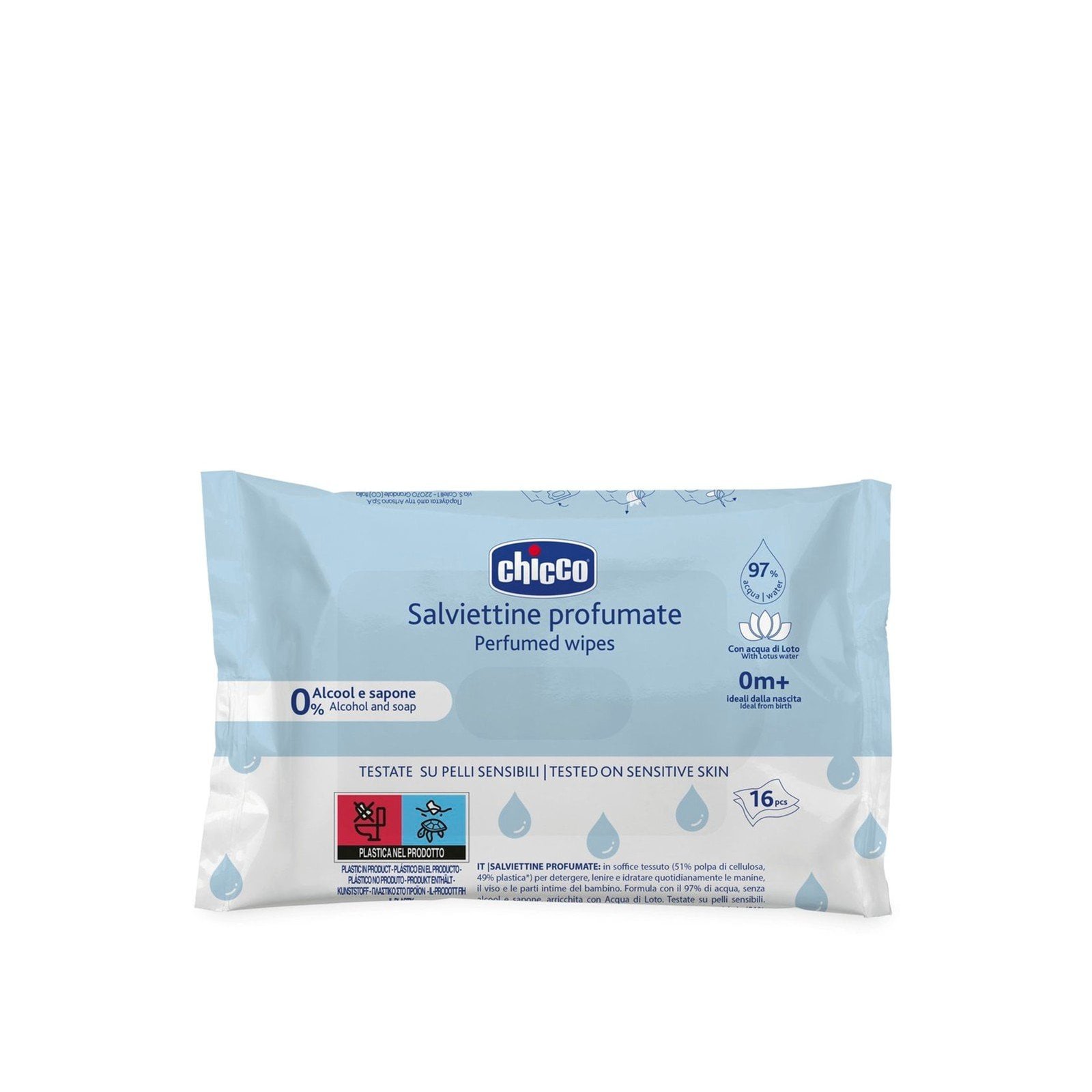 Chicco Perfumed Wipes 0m+ x16