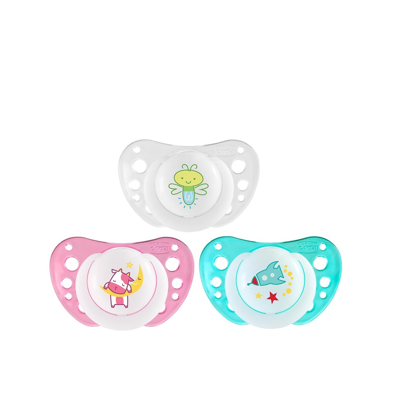 Chicco Physio Air Glow In The Dark Pacifier 16-36m x2