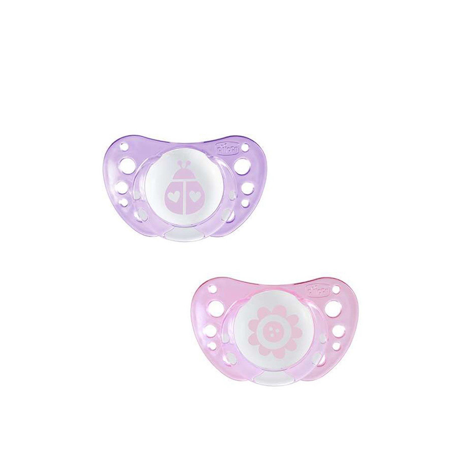 Chicco Physio Air Pacifier 0-6m Pink/Purple x2