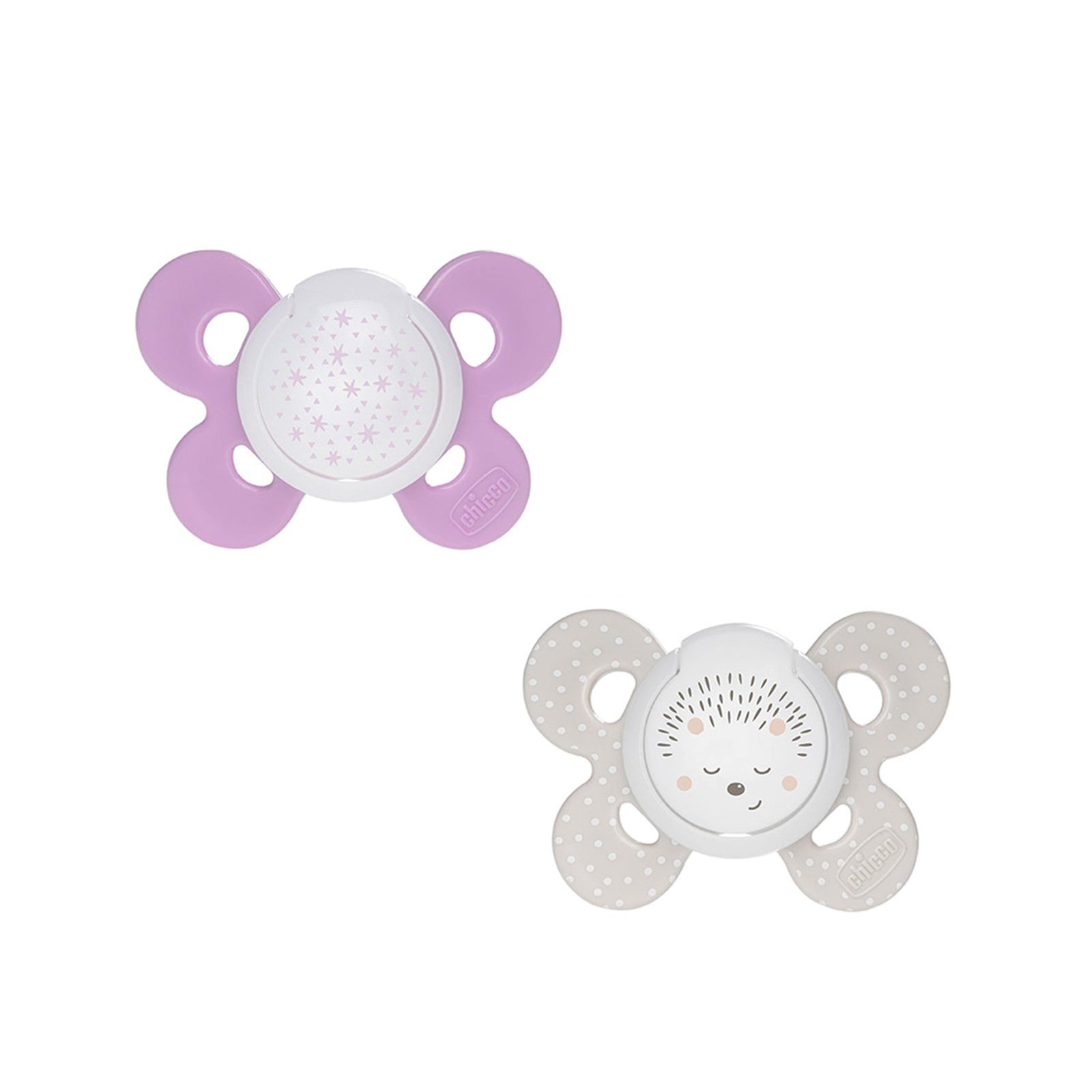 Chicco Physio Comfort Glow In The Dark Pacifier 16-36m Pink/Grey x2