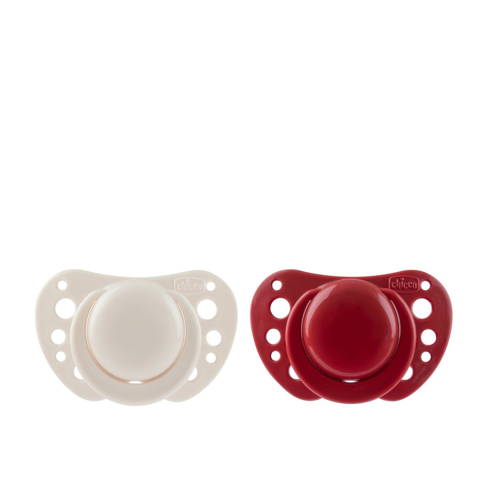 Chicco PhysioForma Air Silicone Pacifier 6-16m White/Red x2