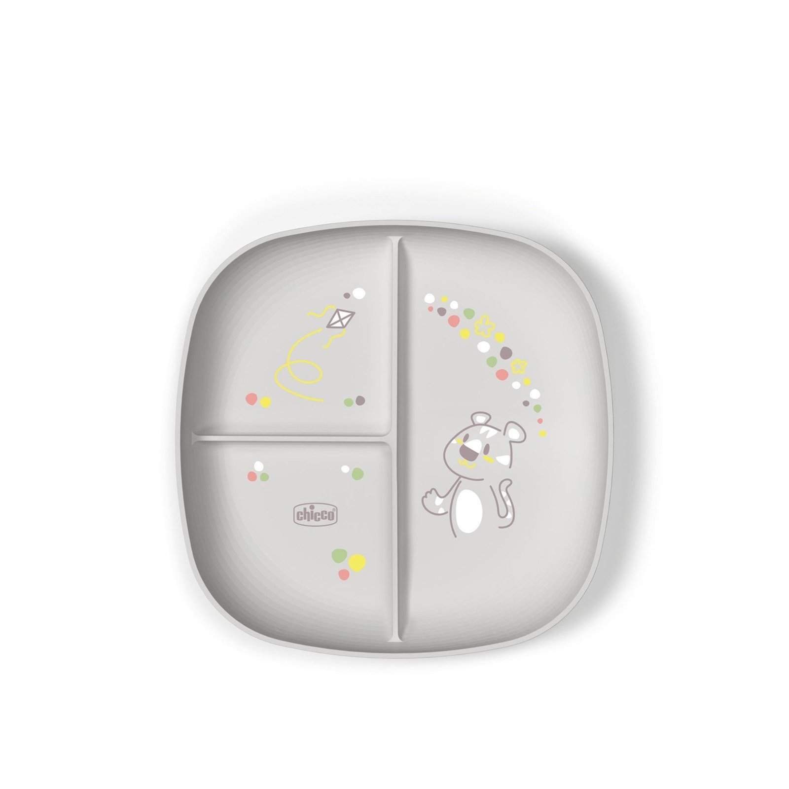Chicco Portioned Plate 12m+ Grey