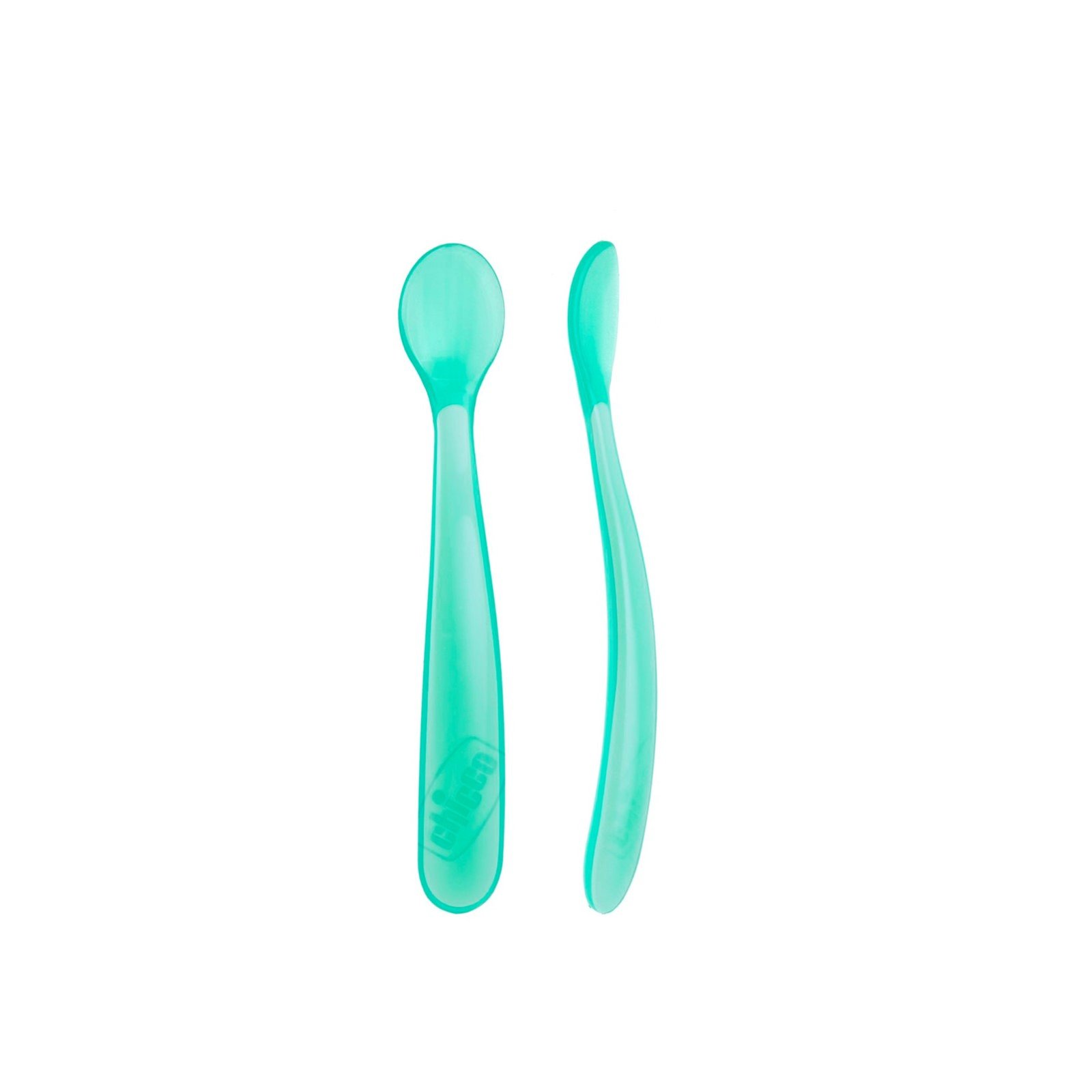 Chicco Softly Silicone Spoon 6m+ Teal x2