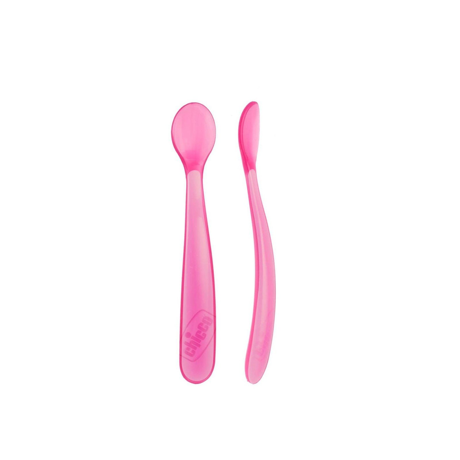 Chicco Softly Silicone Spoon 6m+ Pink x2
