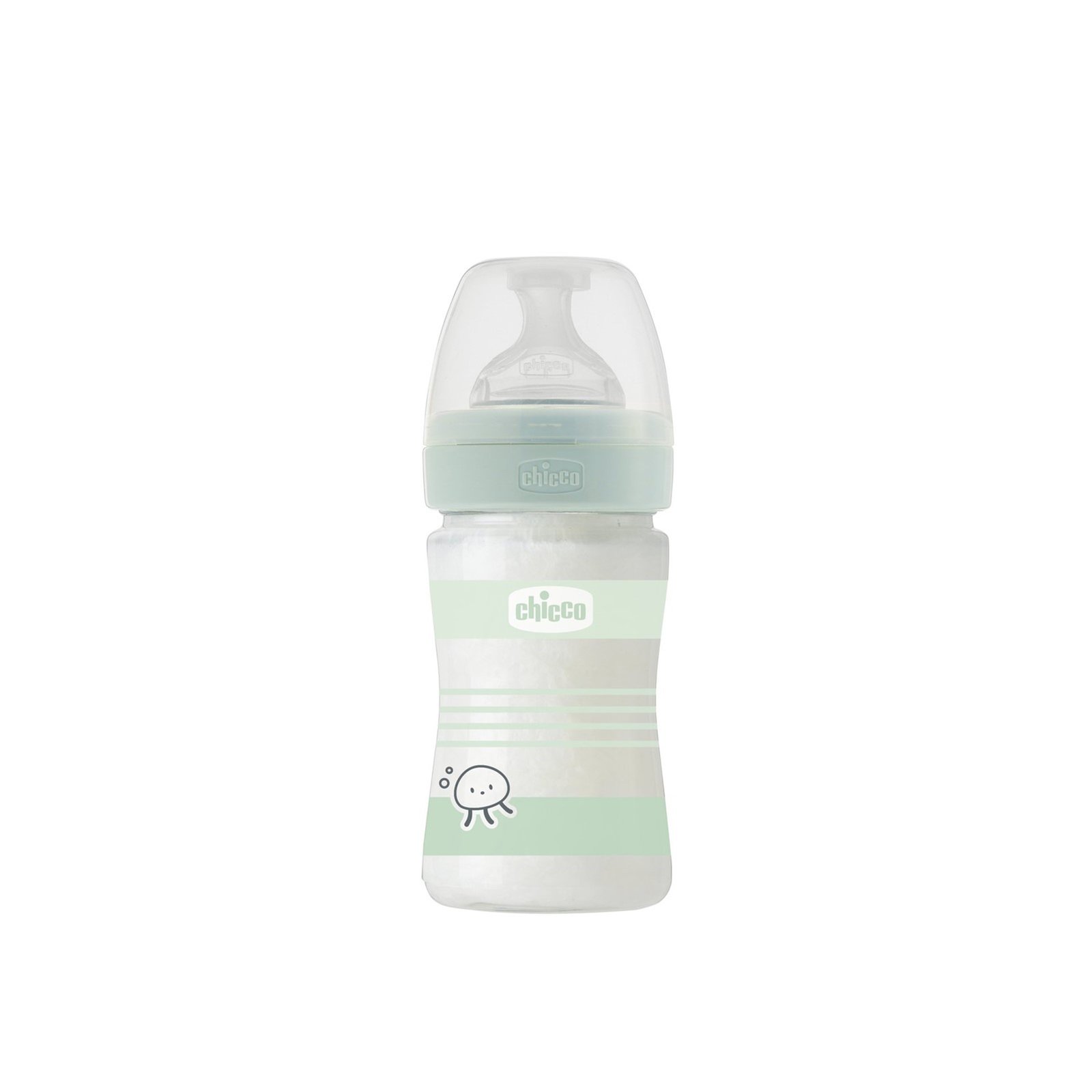 Chicco Well-Being Slow Flow Glass Bottle 0m+ Green 150ml