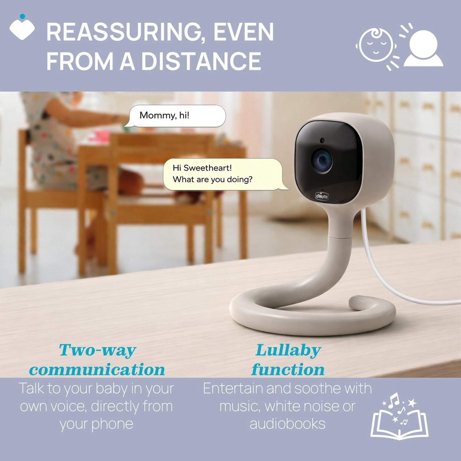 Chicco Wi-Fi-kamera med smart AI-intercom