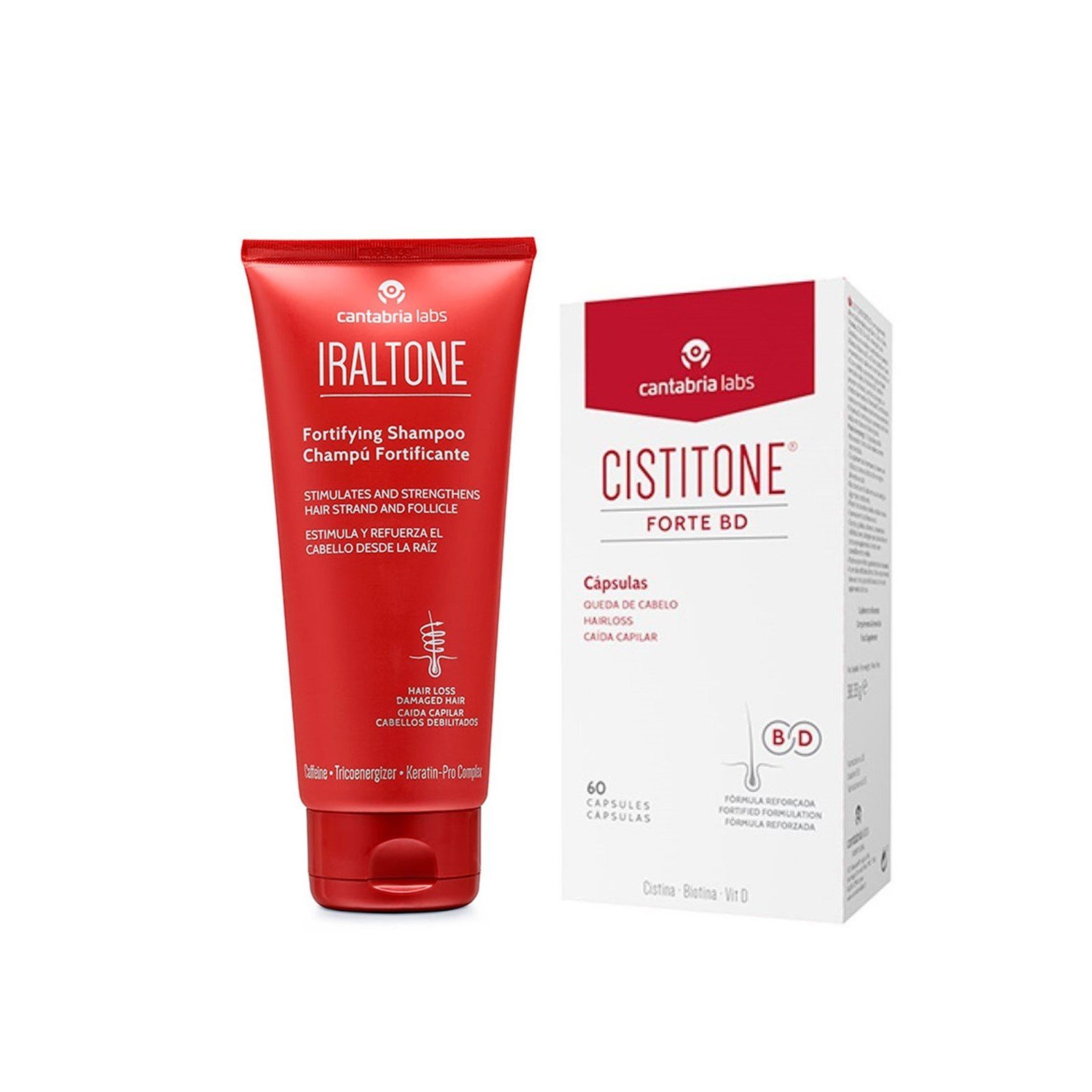 Cistitone Forte BD Hair Loss Capsules x60 + Iraltone Fortifying Shampoo 200ml