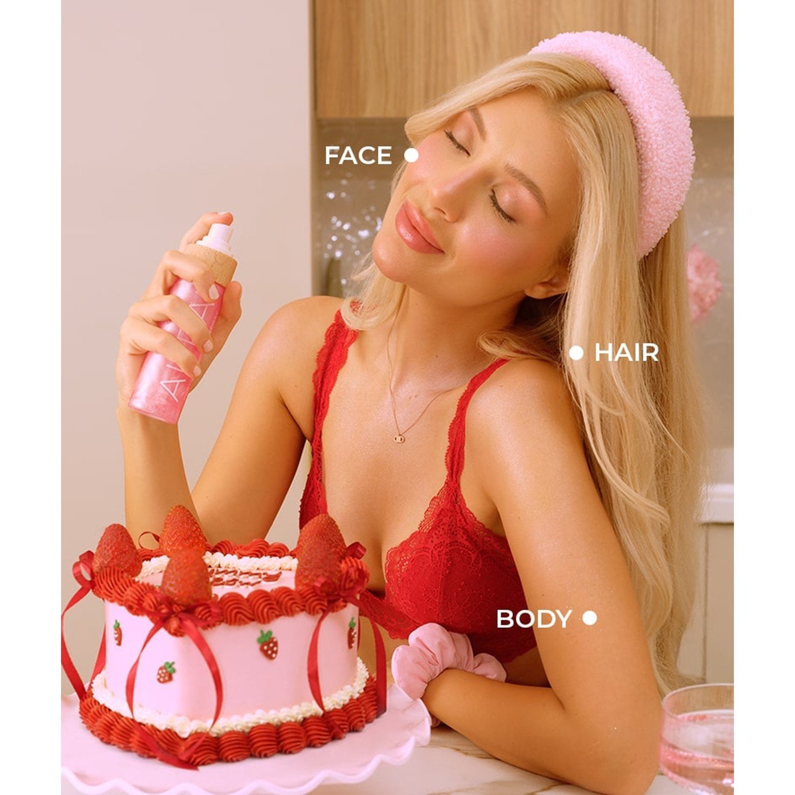 COCOSOLIS Aura Peptide Shimmer Spray Pink 100ml (3.38floz)