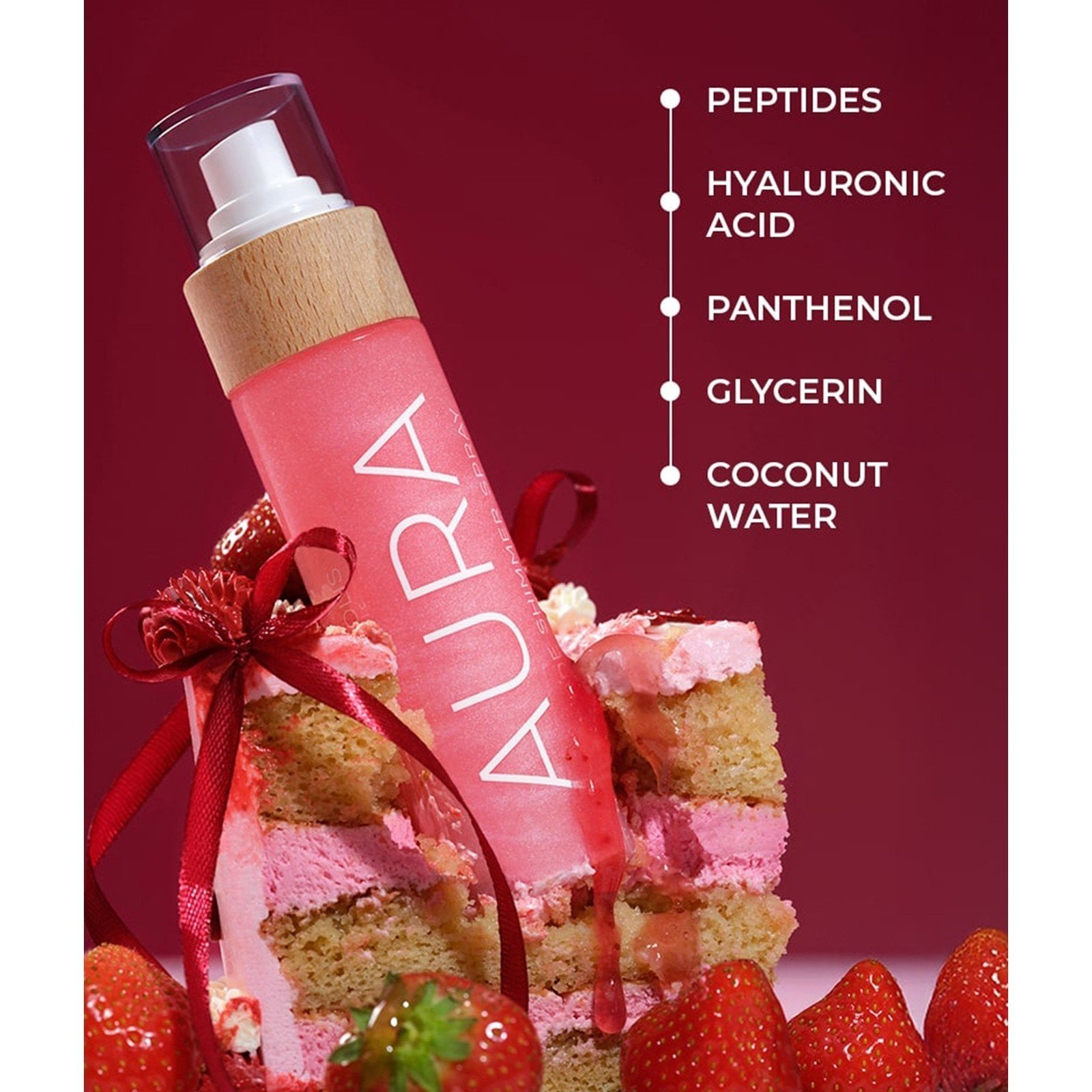 COCOSOLIS Aura Peptide Shimmer Spray Pink 100ml (3.38floz)