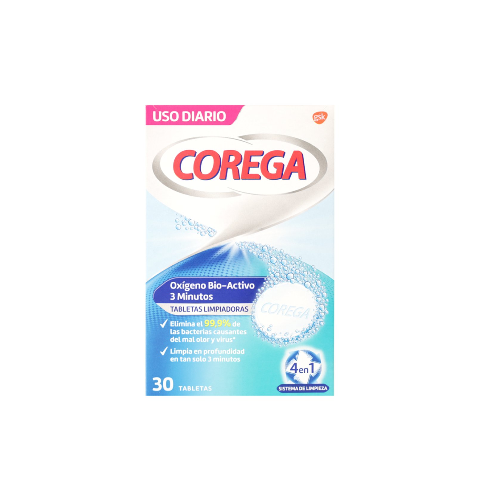 Corega Bio-Active Oxygen Denture Cleaning Tablets x30