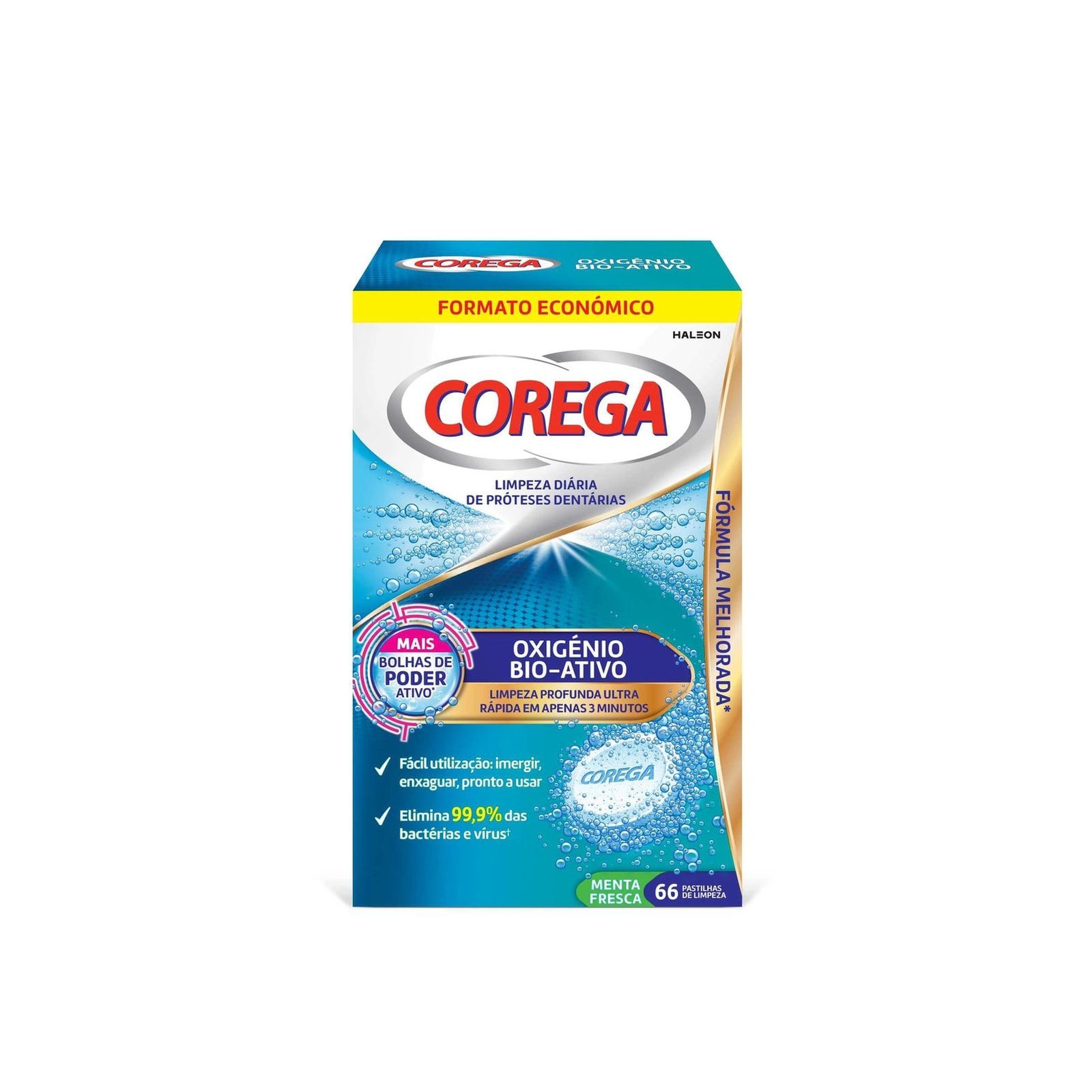 Corega Bio-Active Oxygen Denture Cleaning Tablets x66