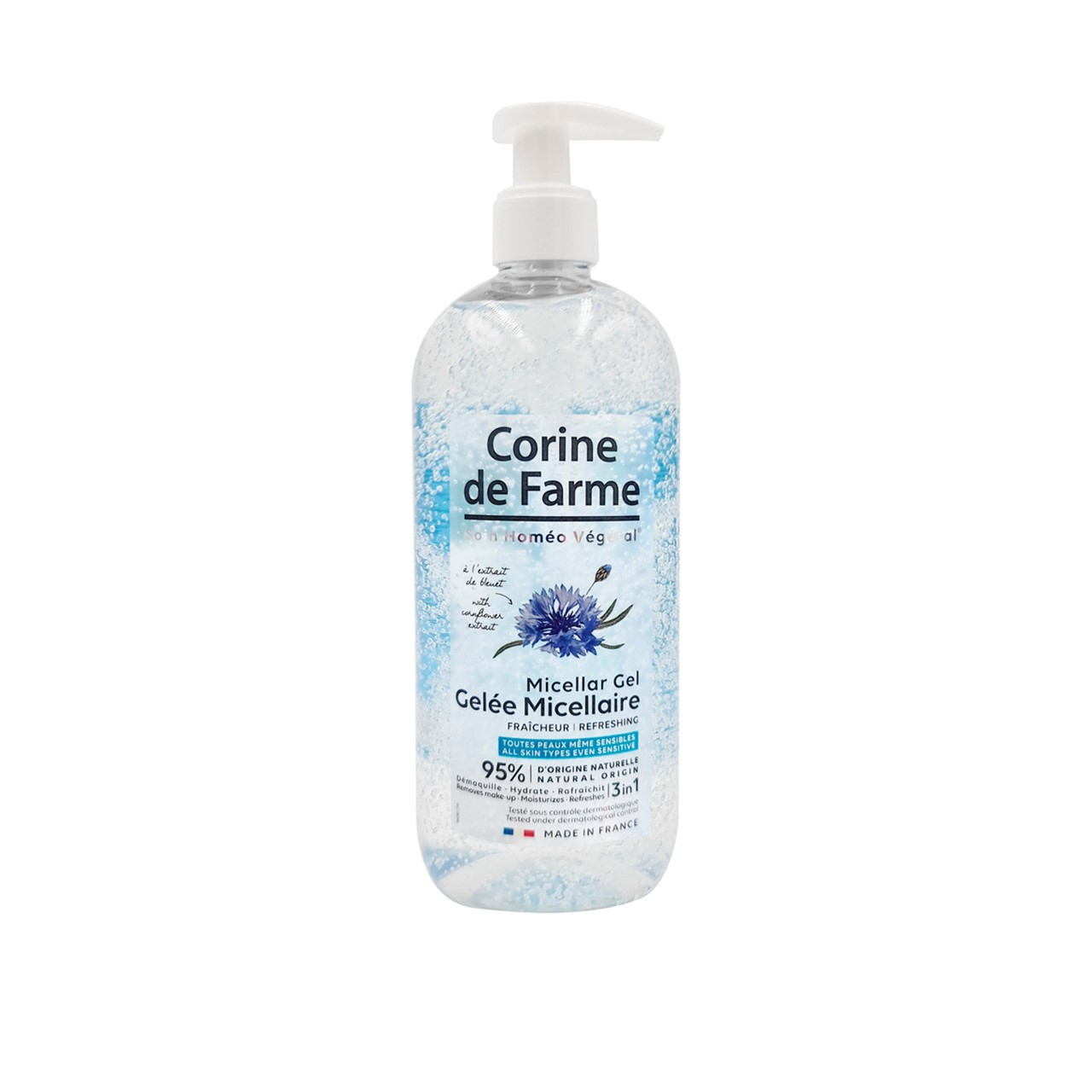 Corine de Farme 3-In-1 Refreshing Micellar Gel With Cornflower Extract 500ml (16.90floz)