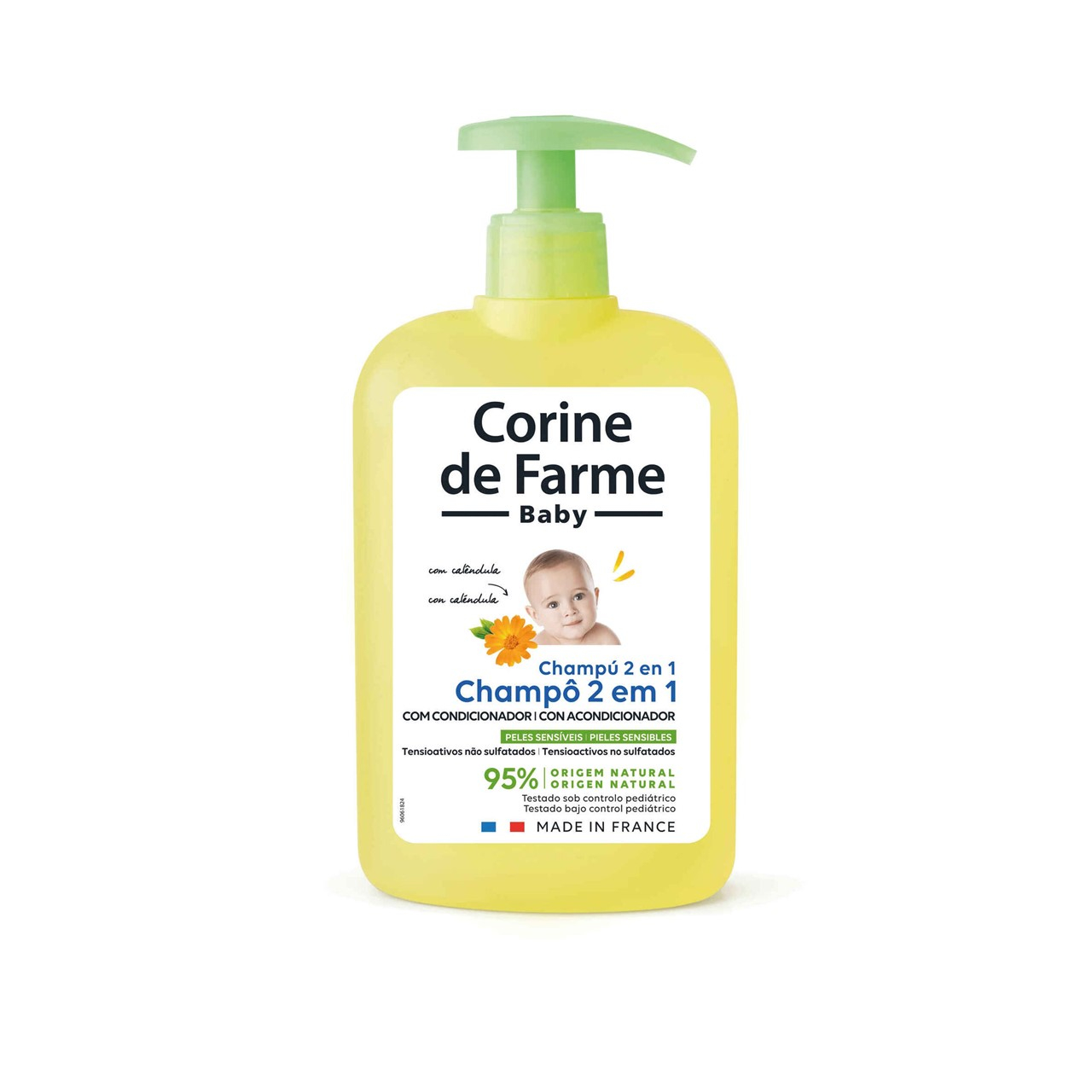 Corine de Farme Baby 2-In-1 Shampoo With Calendula 500ml (16.90floz)