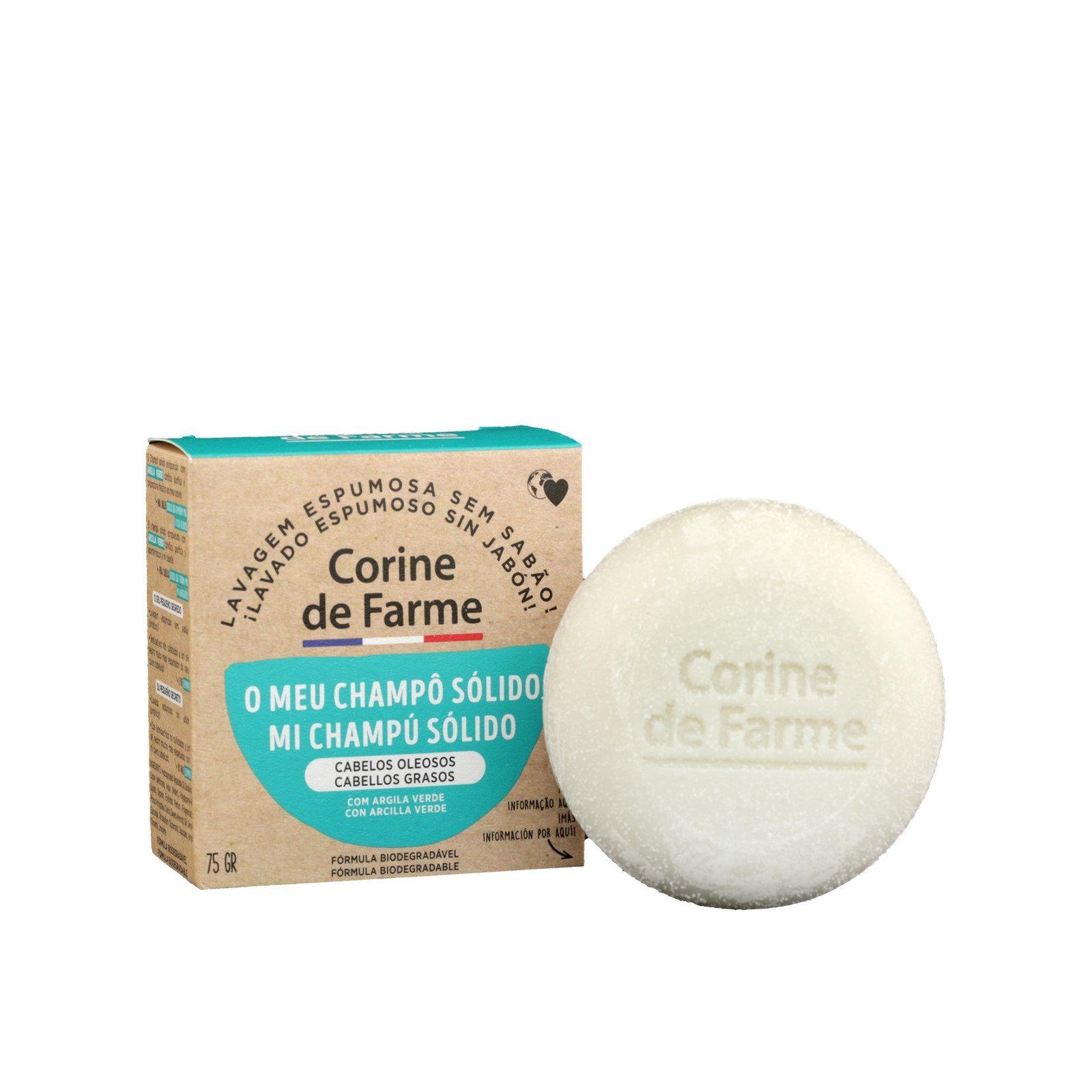 Corine de Farme Solid Shampoo With Green Clay 75g (2.64floz)