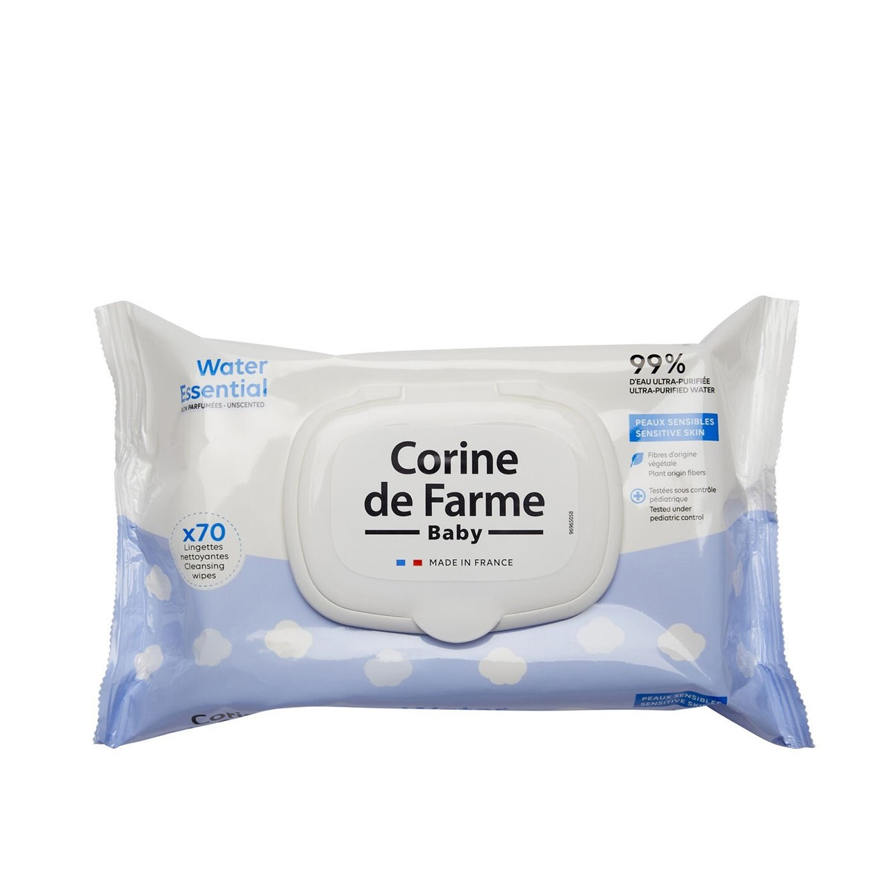 Corine de Farme Baby Water Essential Unscented Cleansing Wipes x70