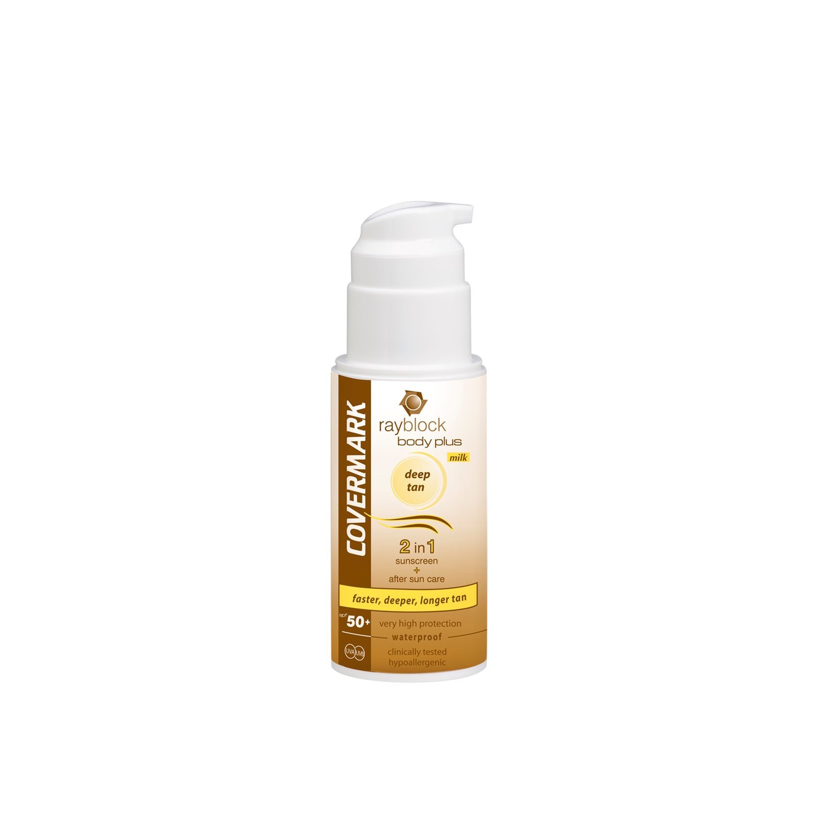 Covermark Rayblock Body Plus Milk 2-In-1 Sunscreen Deep Tan SPF50+ 100ml (3.38 fl oz)