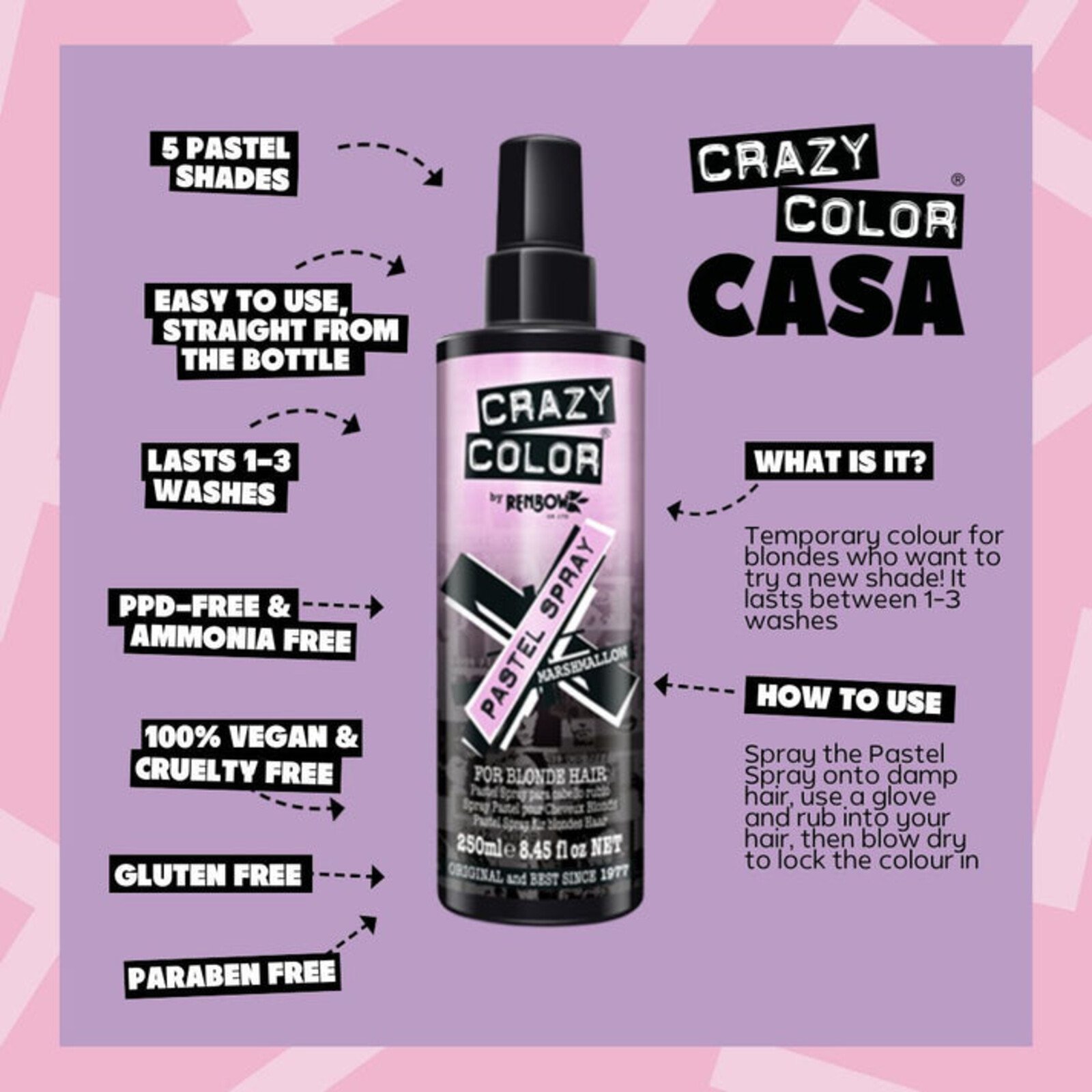 Crazy Color Pastel Spray Marshmallow 250ml