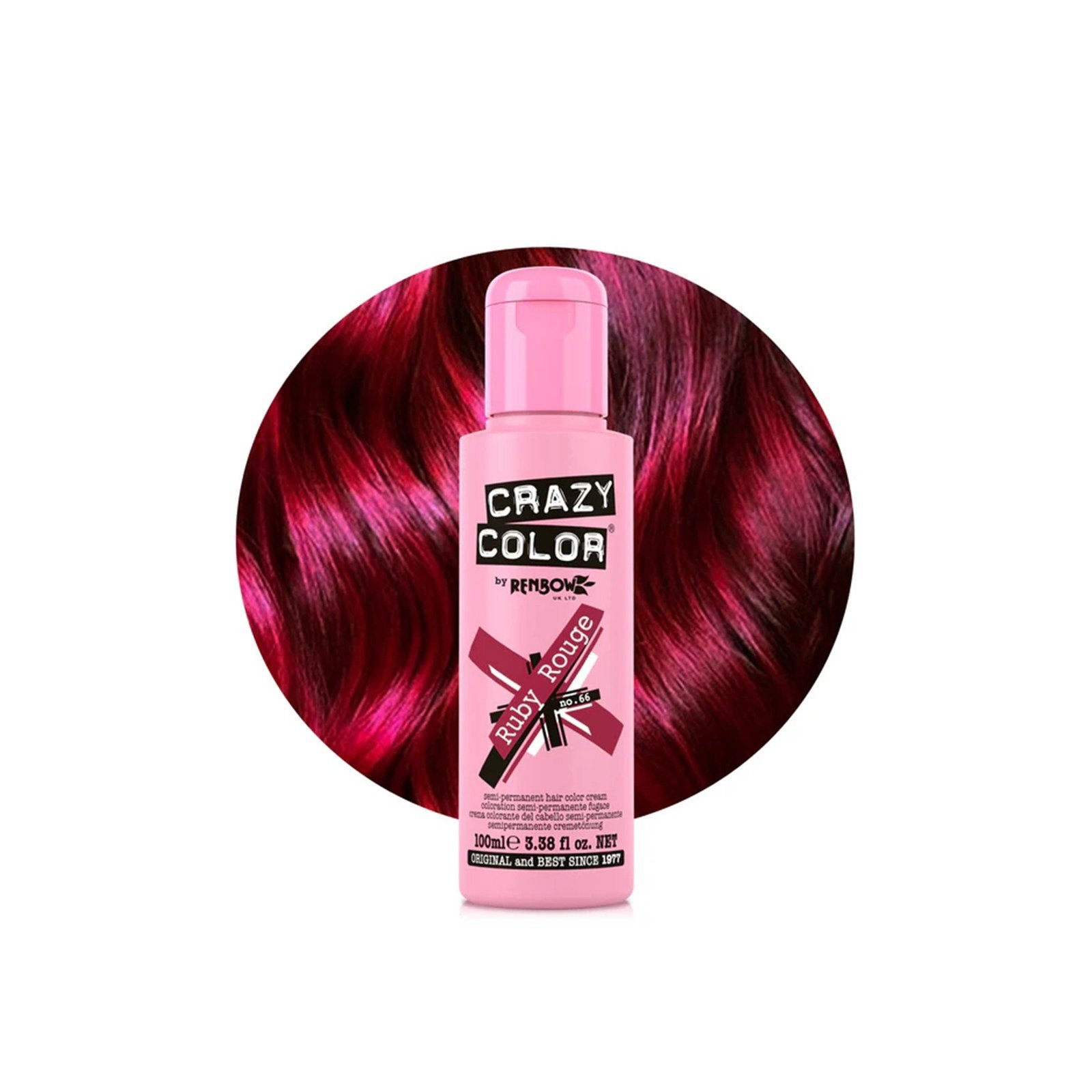 Crazy Color Semi-Permanent Hair Color Cream 66 Ruby Rouge 100ml