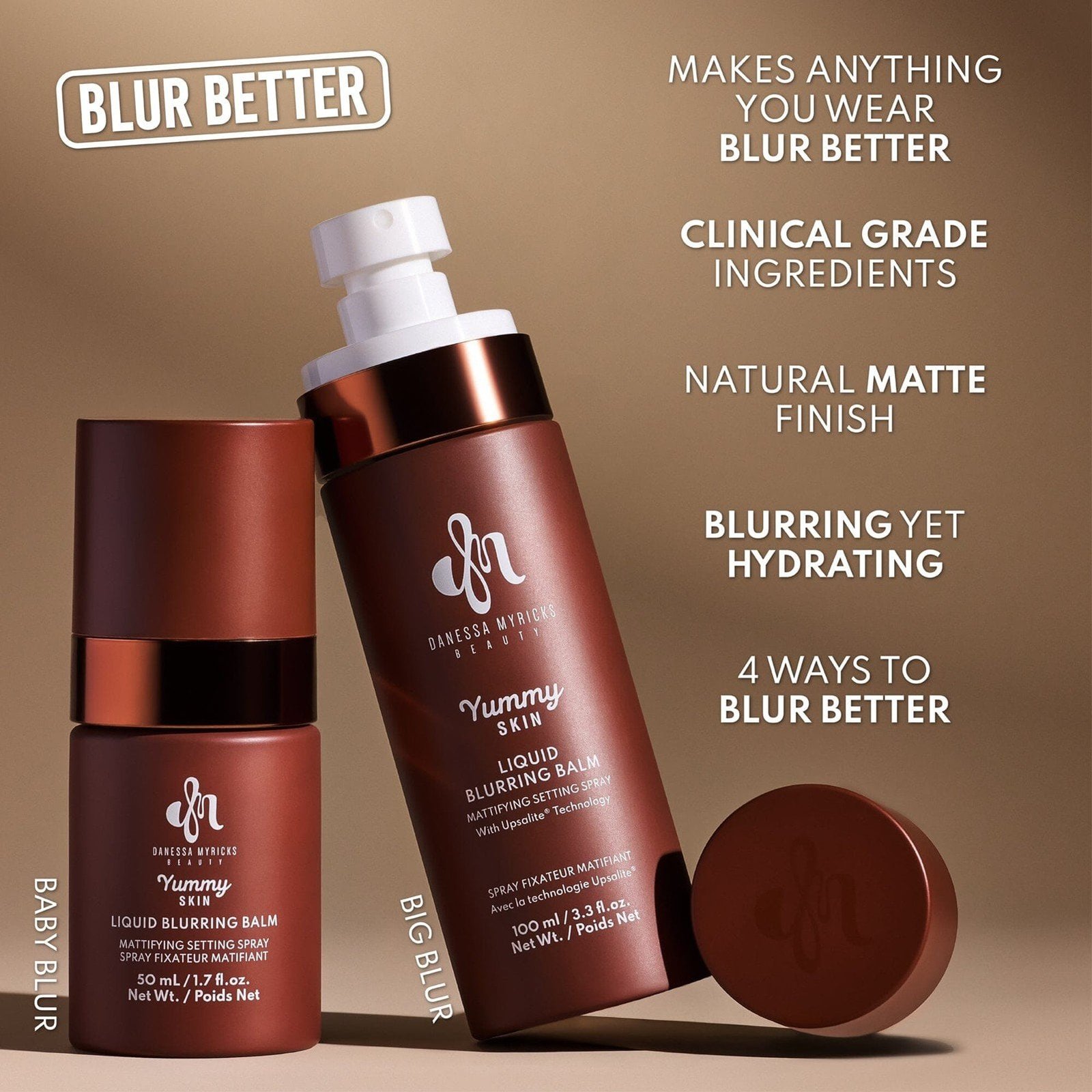 Danessa Myricks Beauty Yummy Skin Liquid Blurring Balm Mattifying Setting Spray 100ml