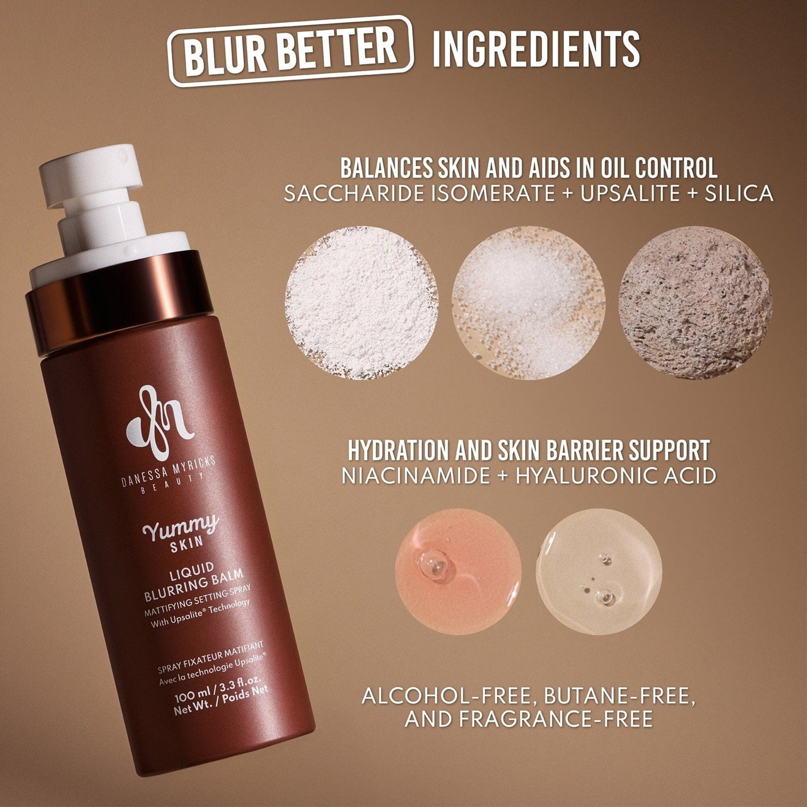 Danessa Myricks Beauty Yummy Skin Liquid Blurring Balm Mattifying Setting Spray 100ml