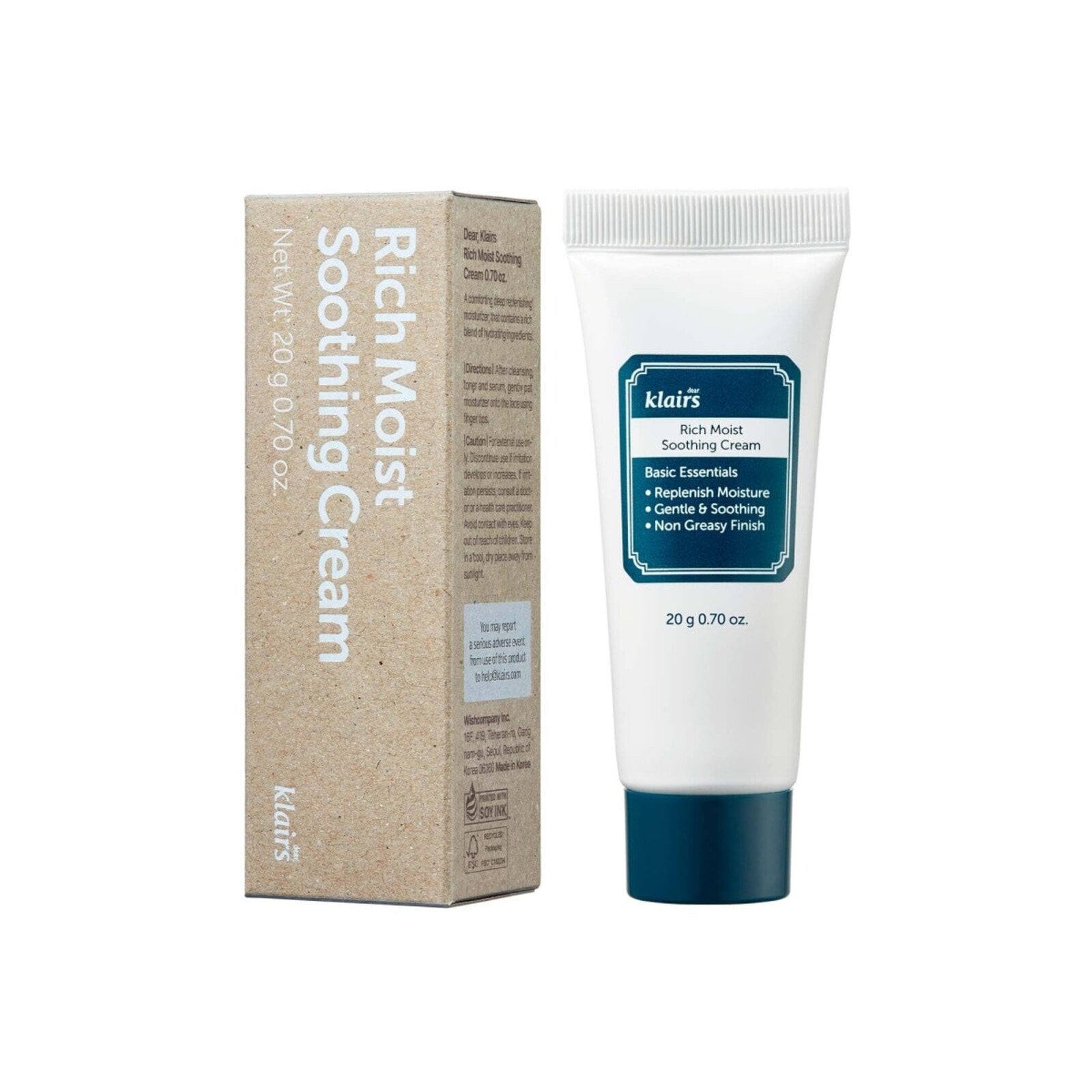 Dear, Klairs Rich Moist Soothing Cream 20g