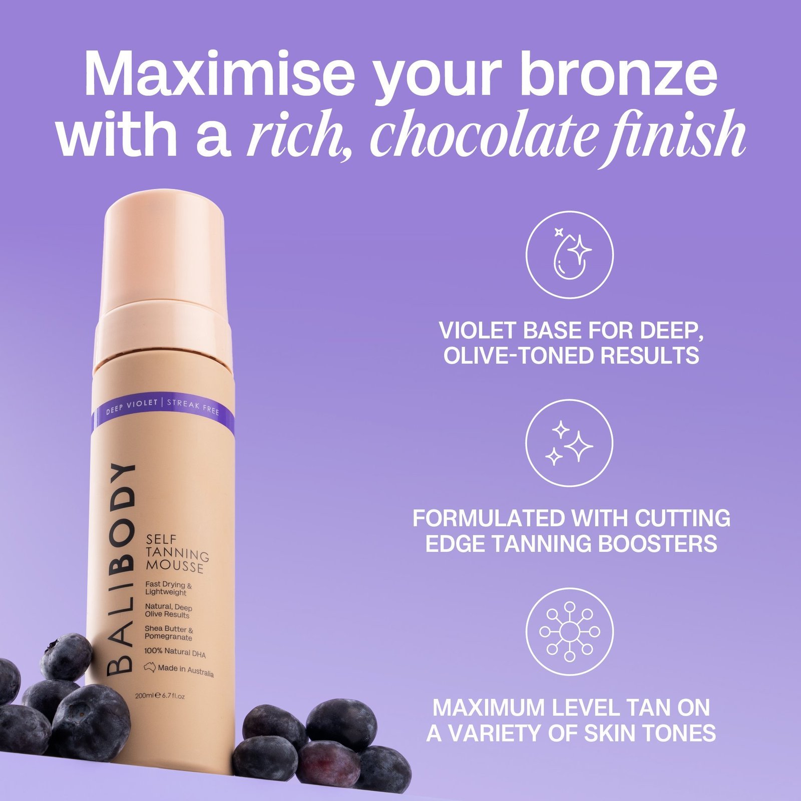 Bali Body Deep Violet Self Tanning Mousse 200ml