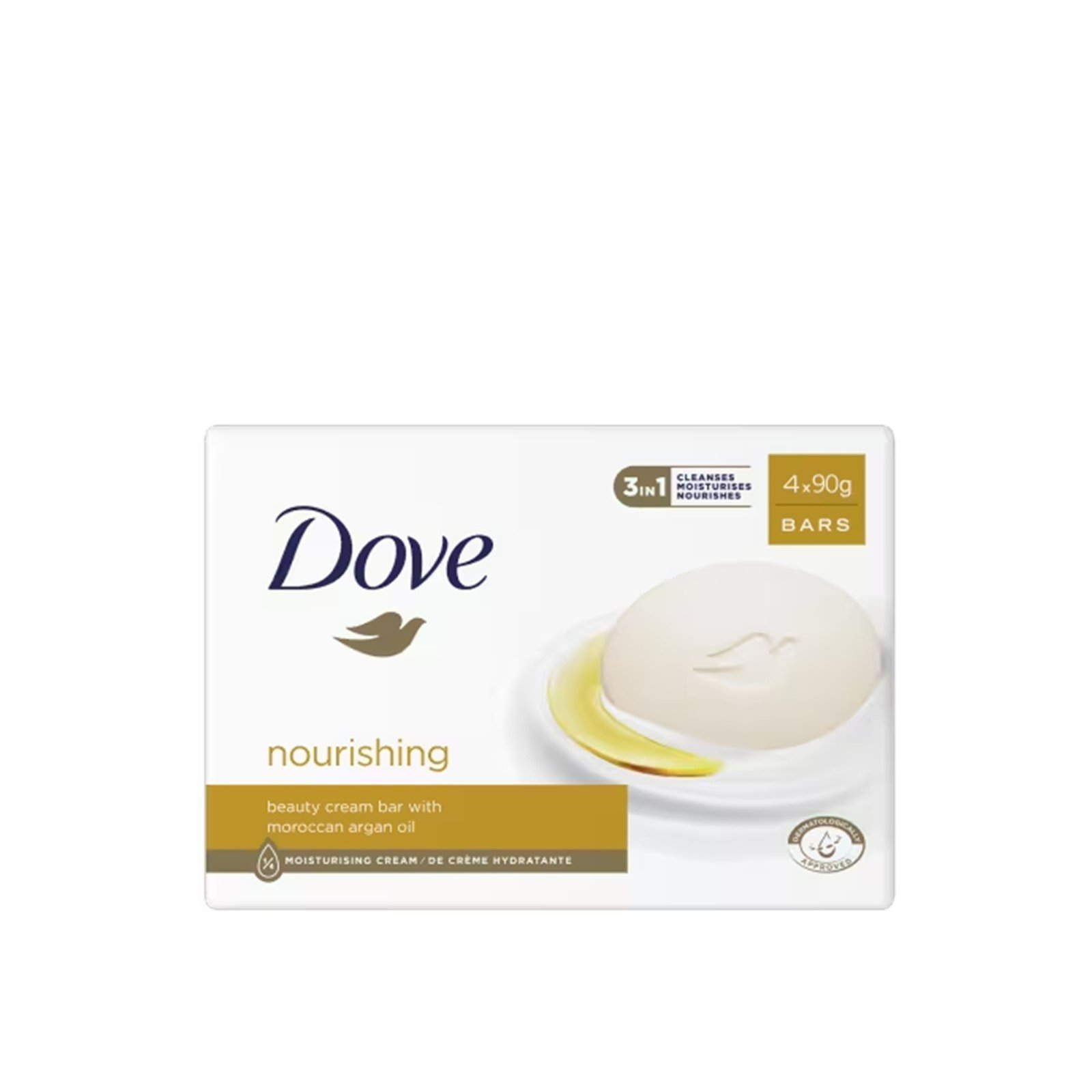 Dove Nourishing 3-In-1 Beauty Cream Bar 90g x4