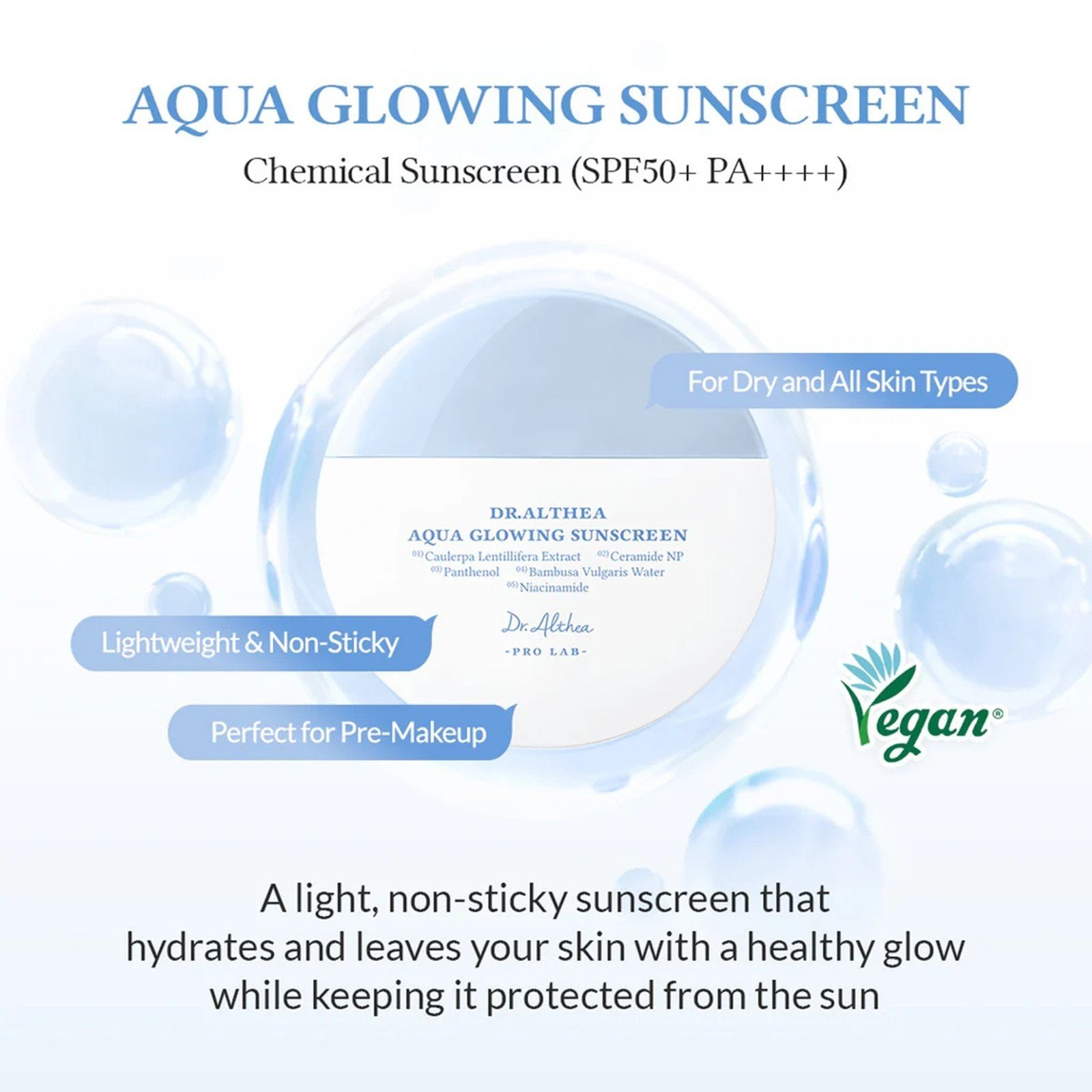 Dr. Althea Aqua Glowing Sunscreen SPF50+ 45ml