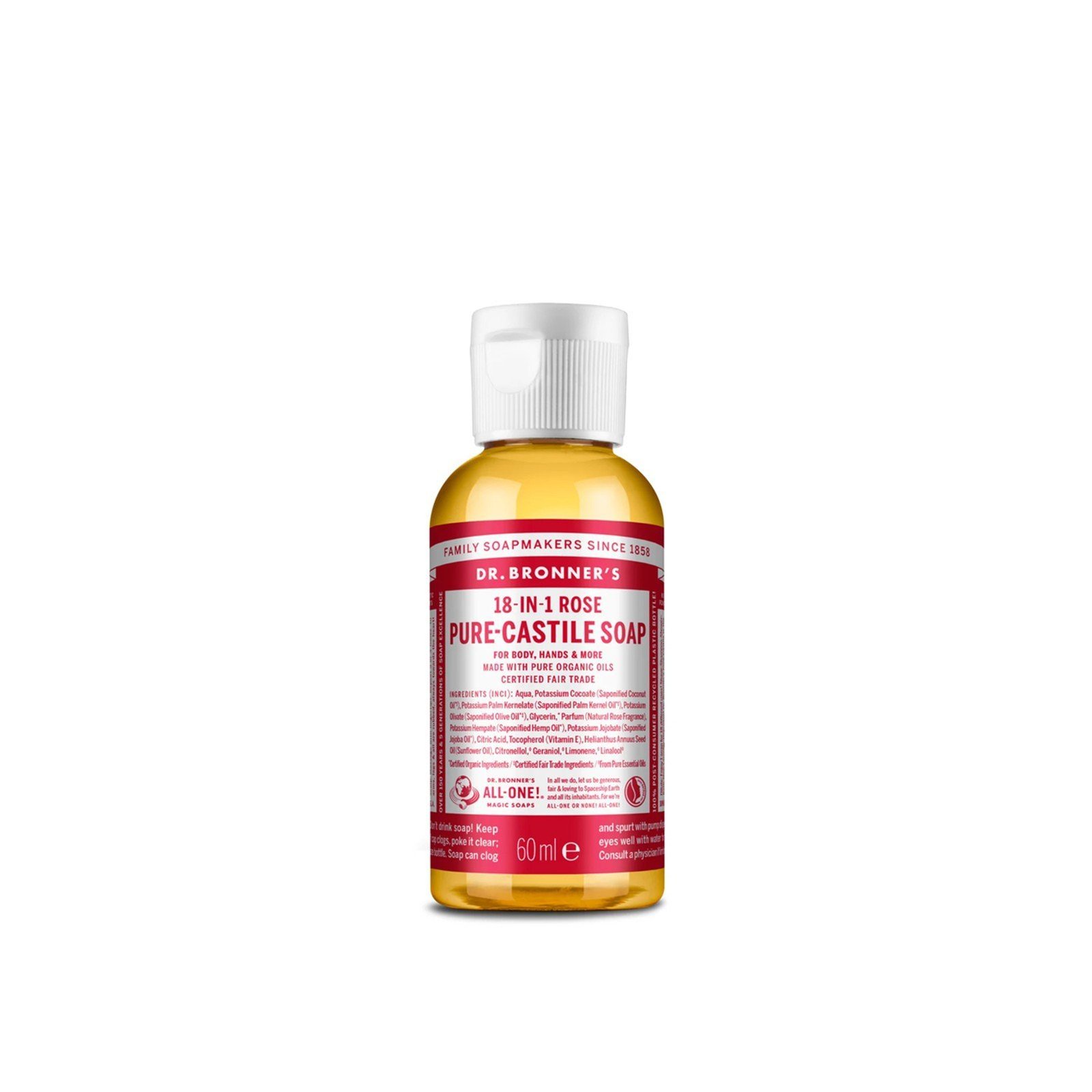 Dr. Bronner's Pure-castile Soap 18-in-1 Rose 60ml (2.02floz)
