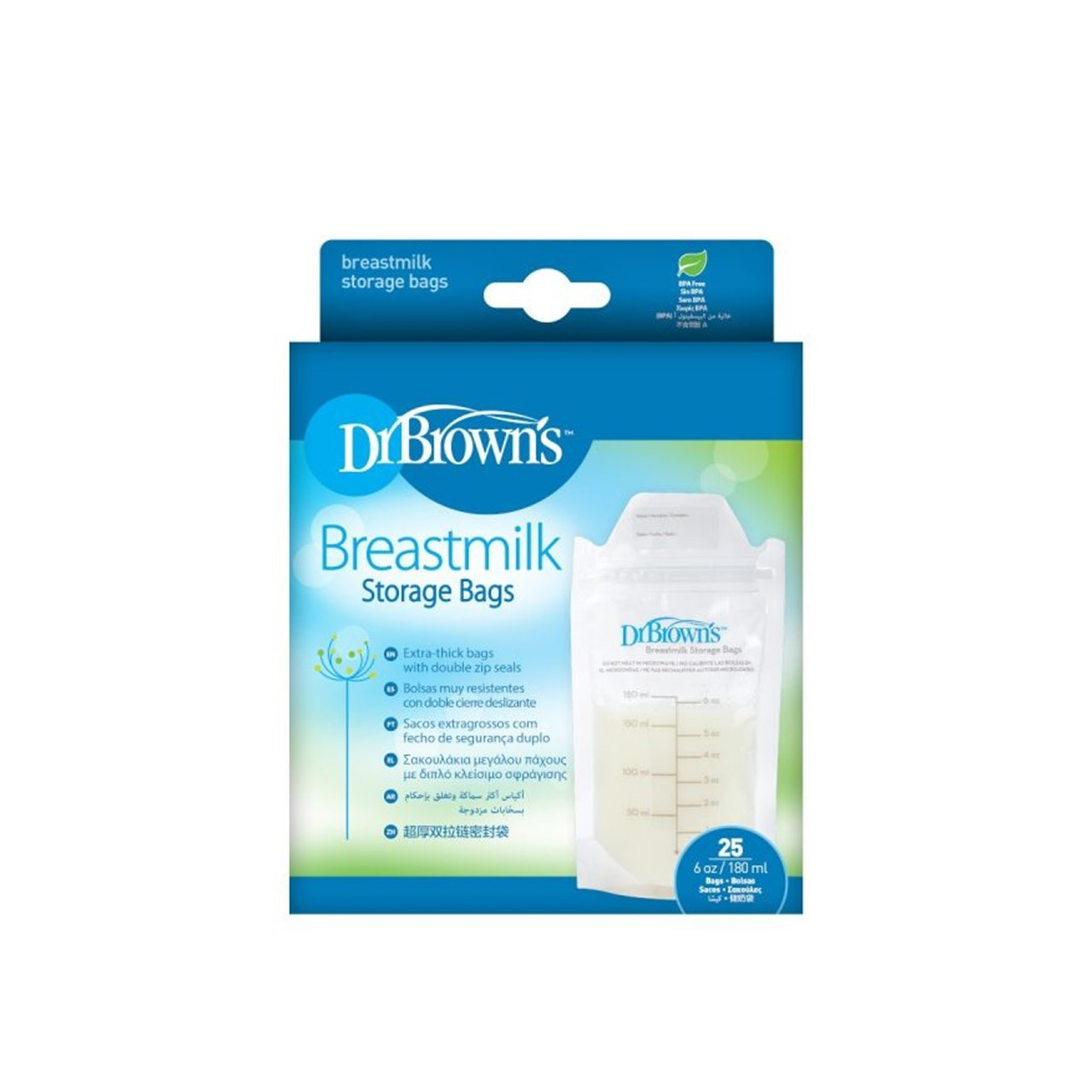 NEW Dr. Browns Breast Milk Storage Bags 50 Bags 6 oz/ 180 ml