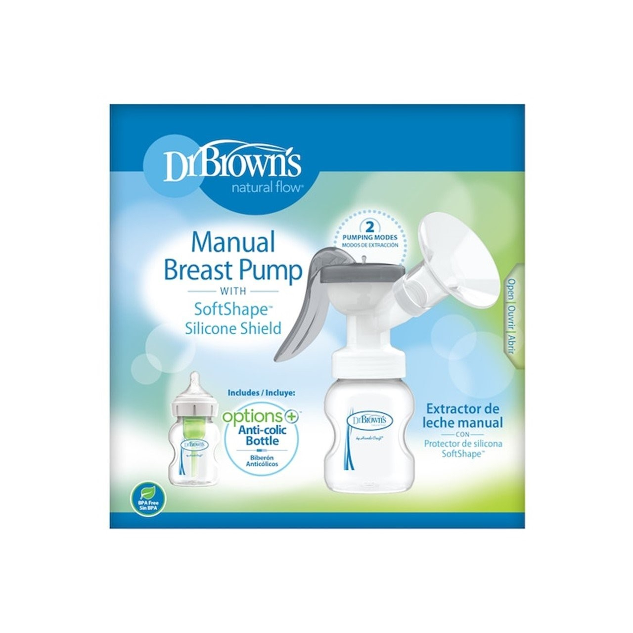 Dr. Brown’s Manual Breast Pump + Options+ Anti-Colic Bottle 150ml (5.07fl oz)