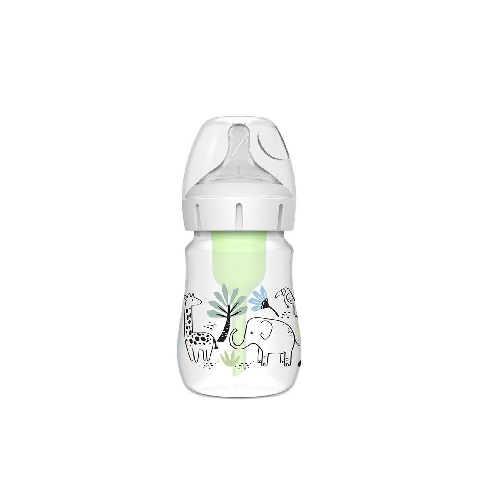Dr. Brown’s Options+ Anti-Colic Wide-Neck Baby Bottle 0m+ Jungle 150ml