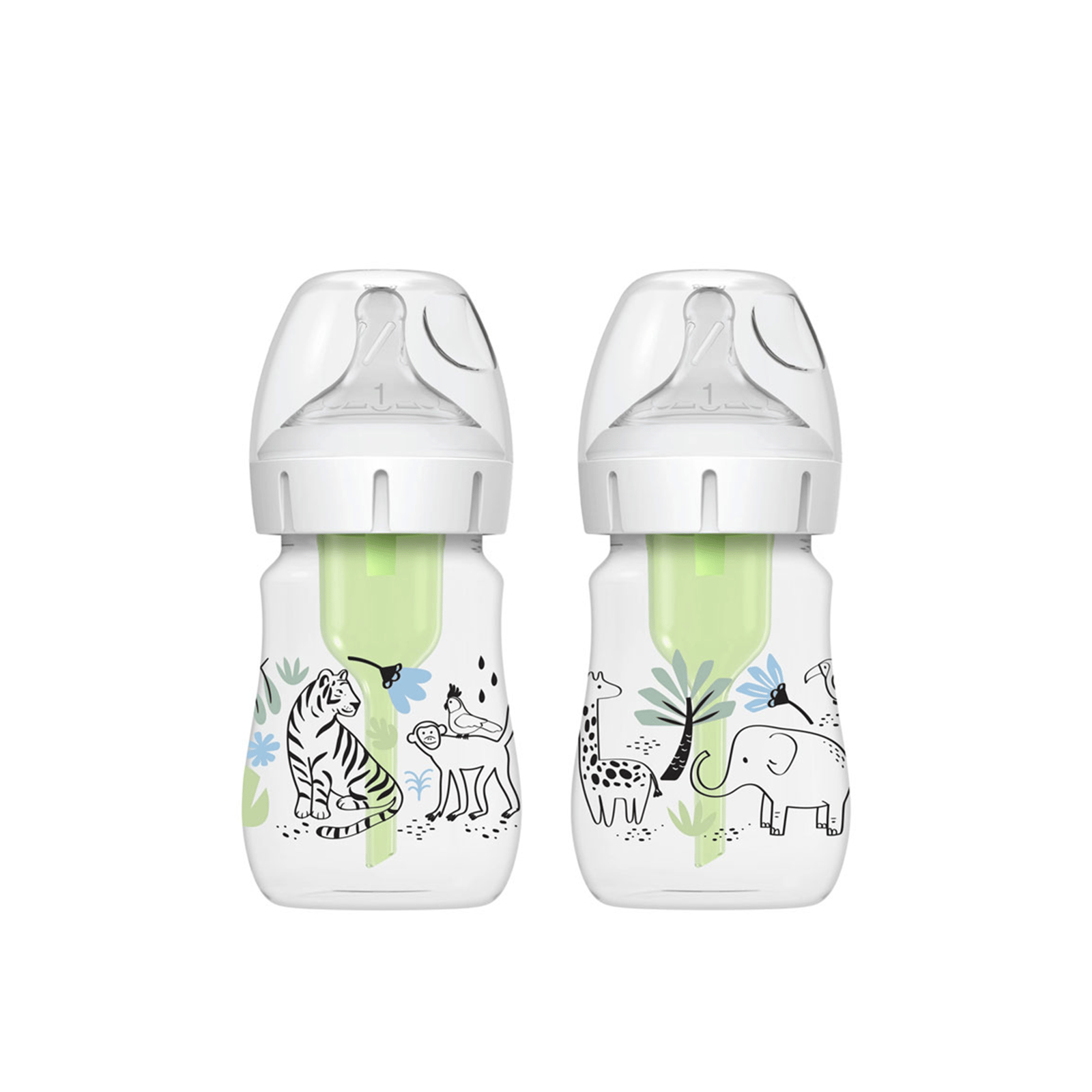 Dr. Brown’s Options+ Anti-Colic Wide-Neck Bottle 0m+ Jungle 150ml x2