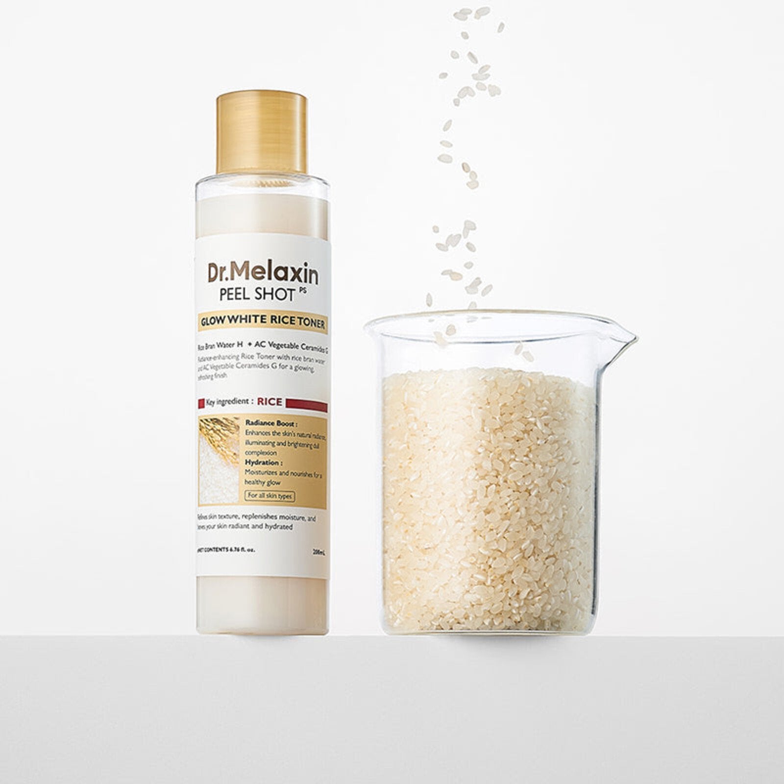 Dr.Melaxin Peel Shot Exfoliating White Rice Toner 200ml