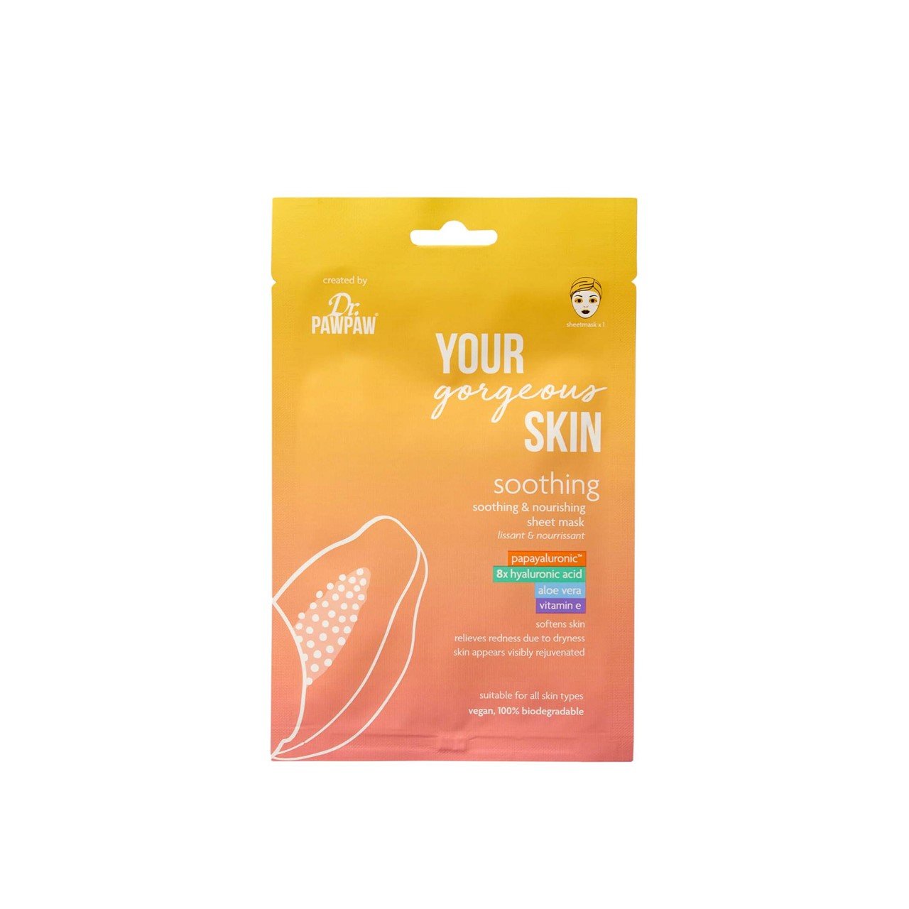 Dr. PawPaw Your Gorgeous Skin Soothing Sheet Mask 25ml (0.84floz)